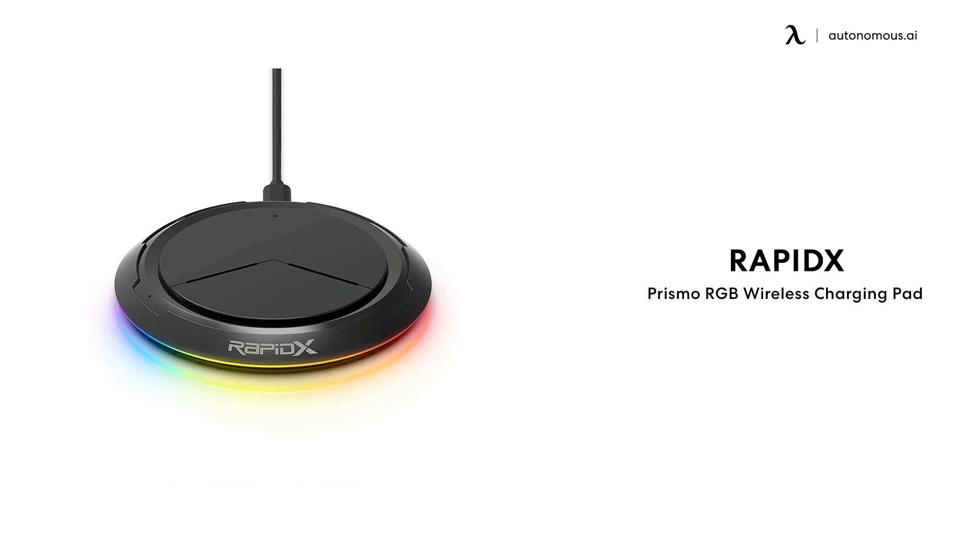 Prismo RGB black wireless charger Pad