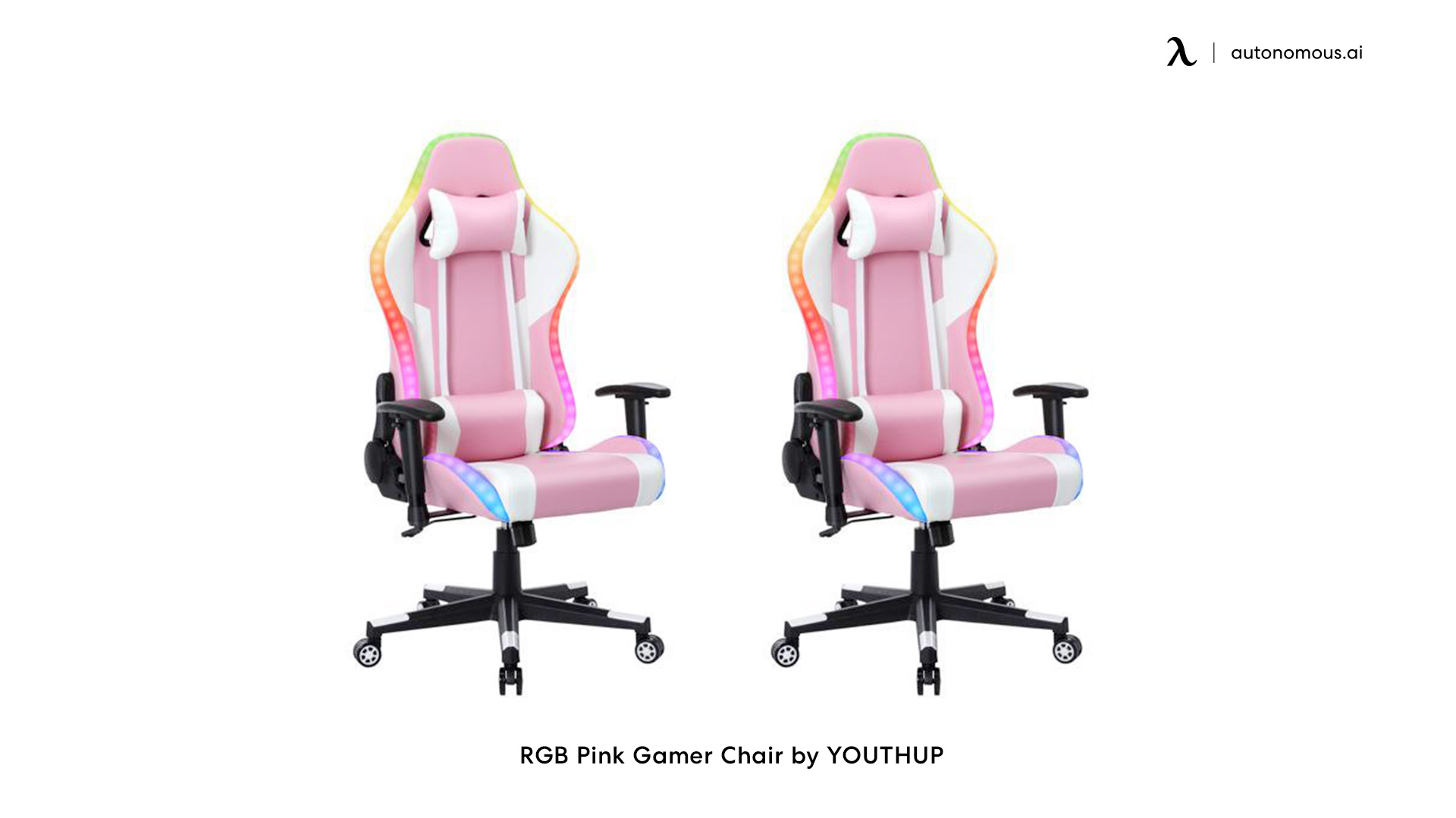 RGB Pink Gamer Chair by YOUTHUP
