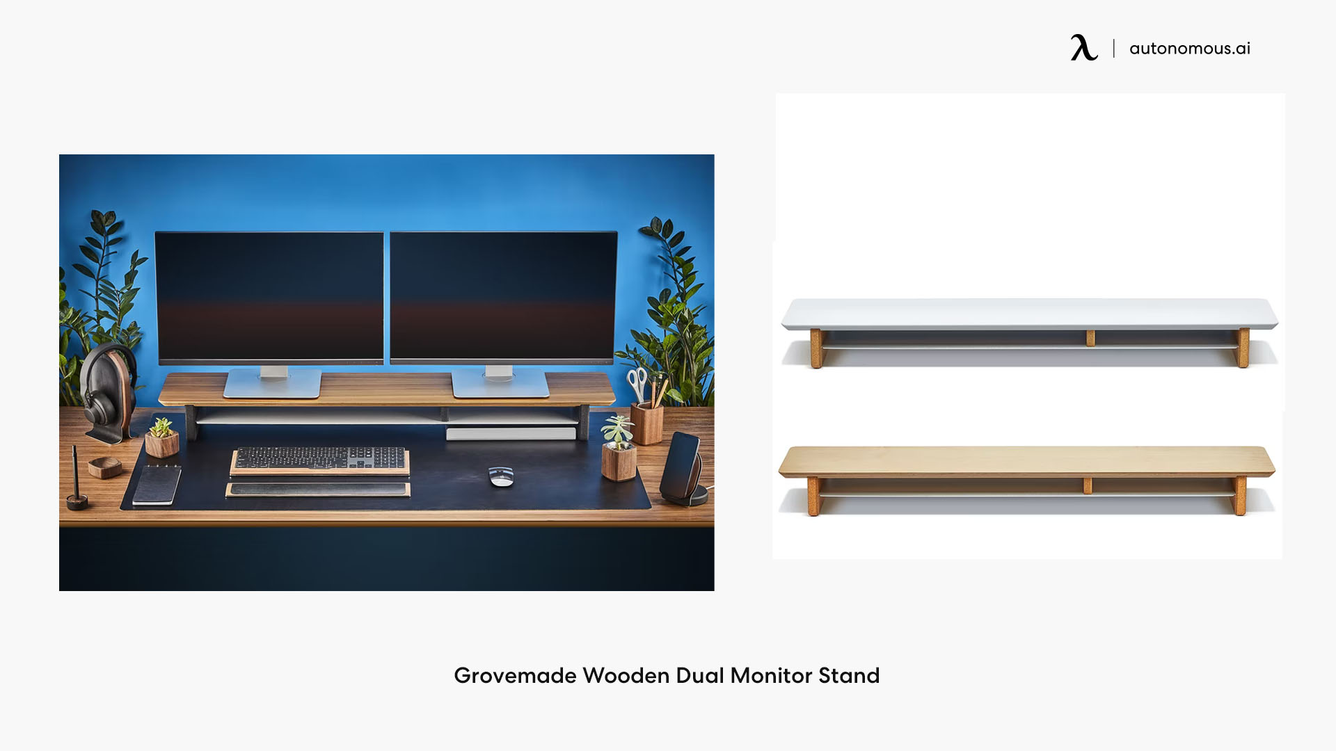 Grovemade Wooden Dual Monitor Stand by Governance