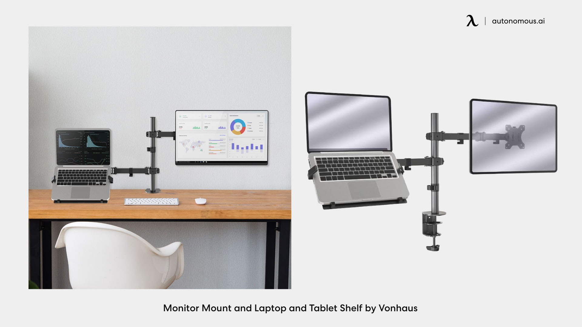 Monitor Mount and Laptop and Tablet Shelf by Vonhaus