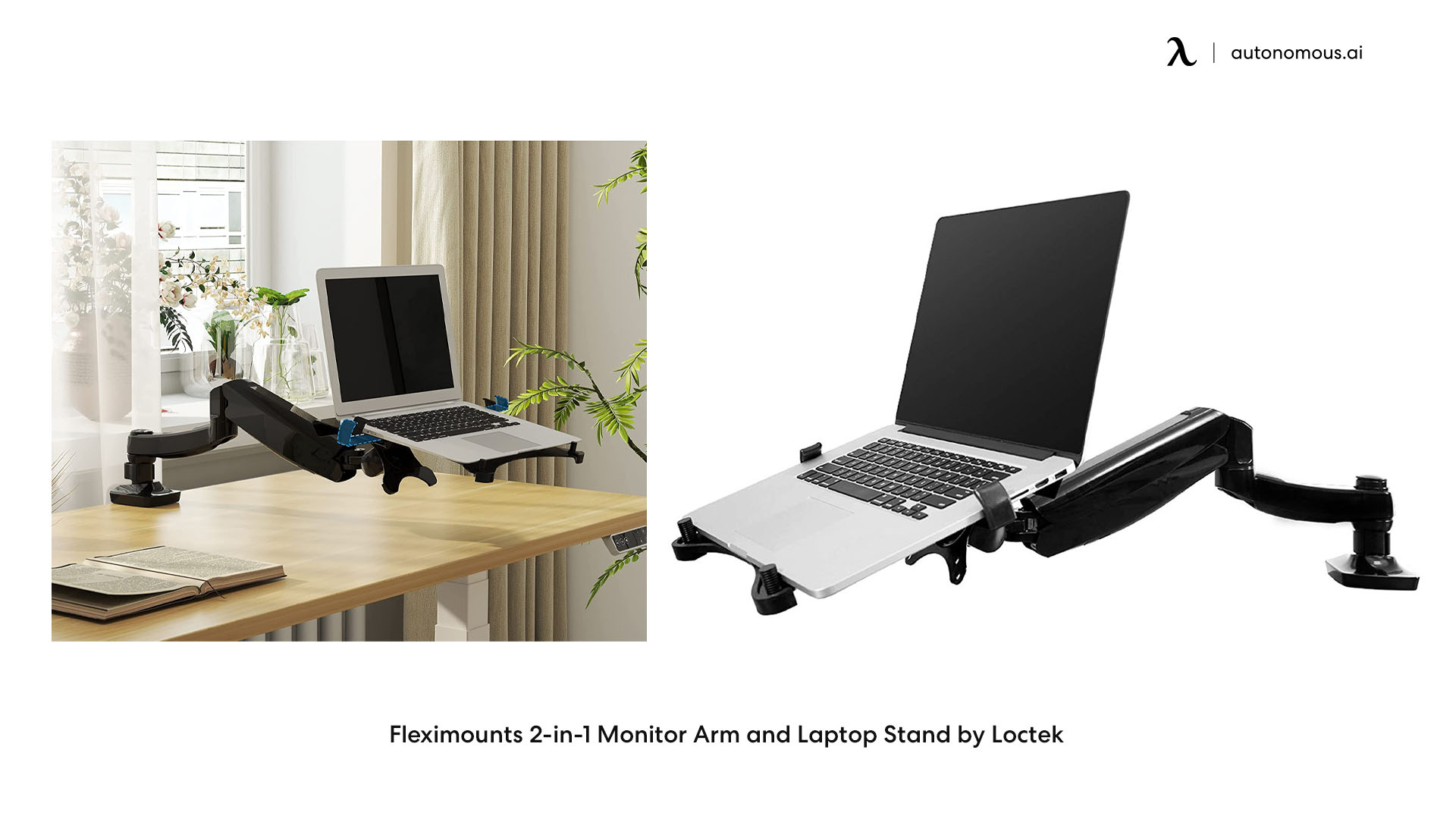 Fleximounts 2-in-1 Monitor Arm and Laptop Stand by Loctek