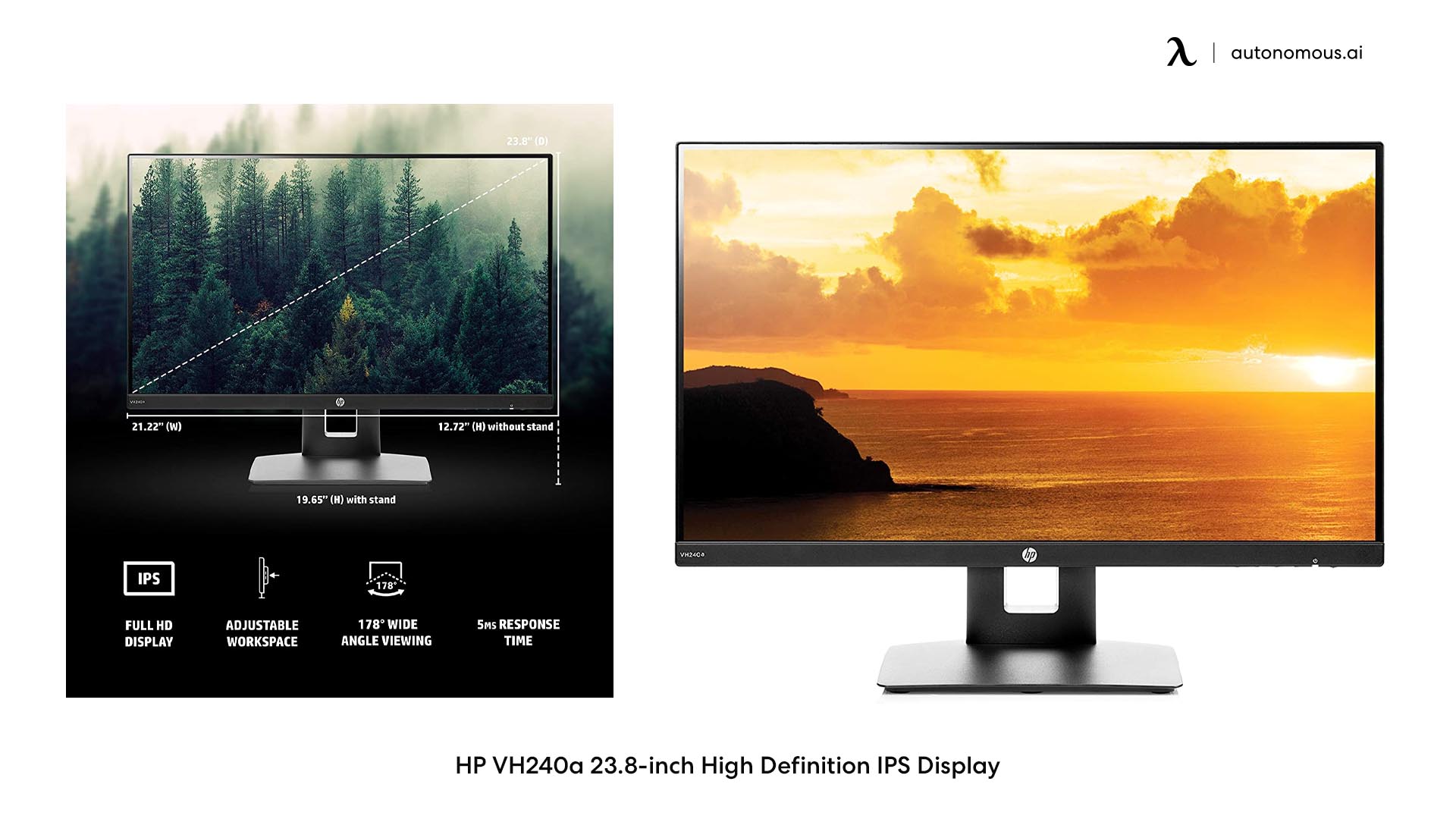 HP VH240a 23.8-inch High Definition IPS Display