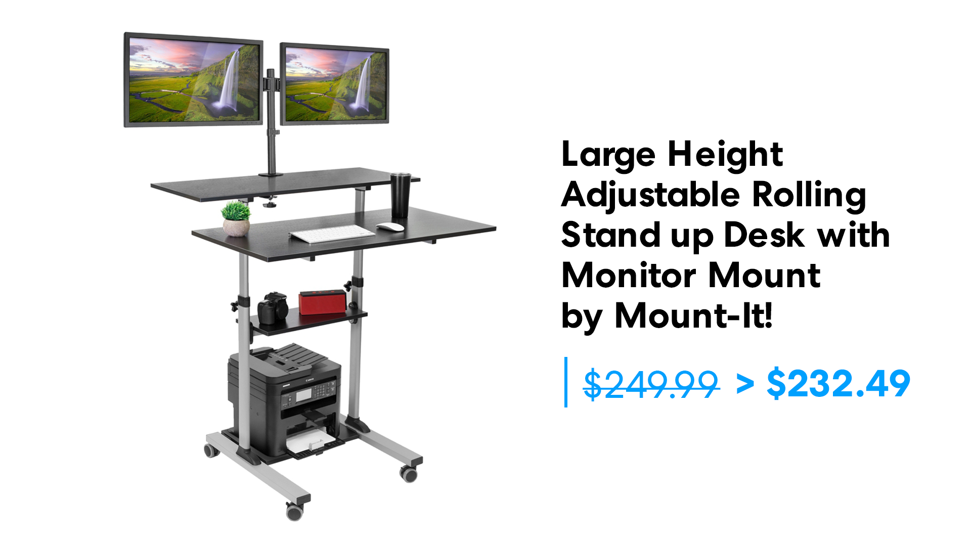 Mount-It rolling standing desk