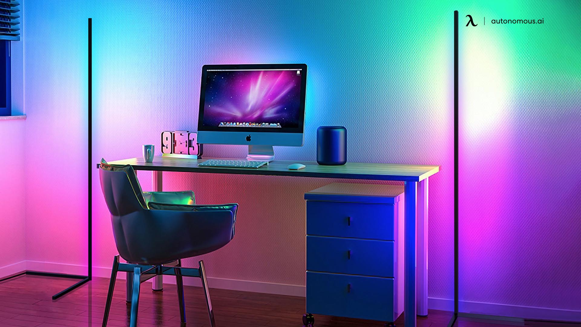 RGB Inspired Black Desk Setup