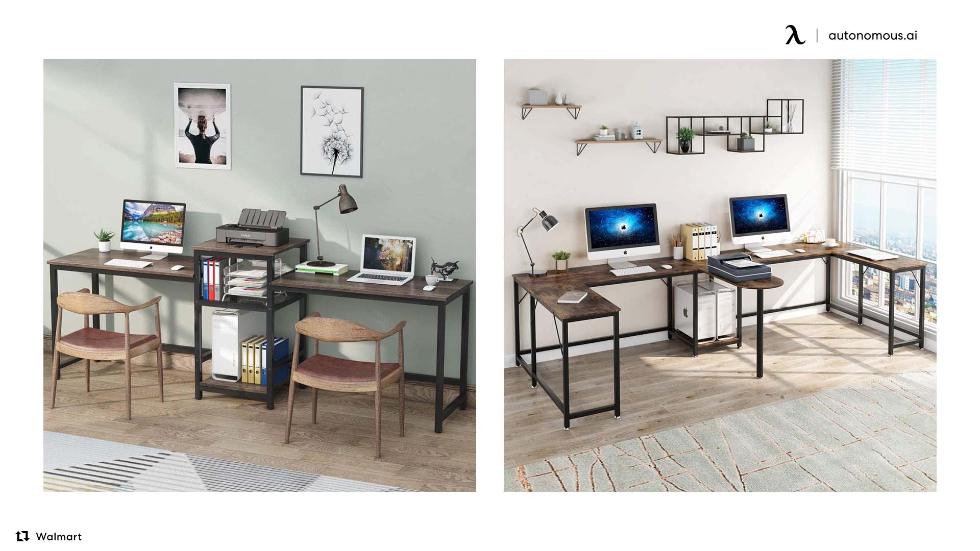 Two person deals t shaped desk