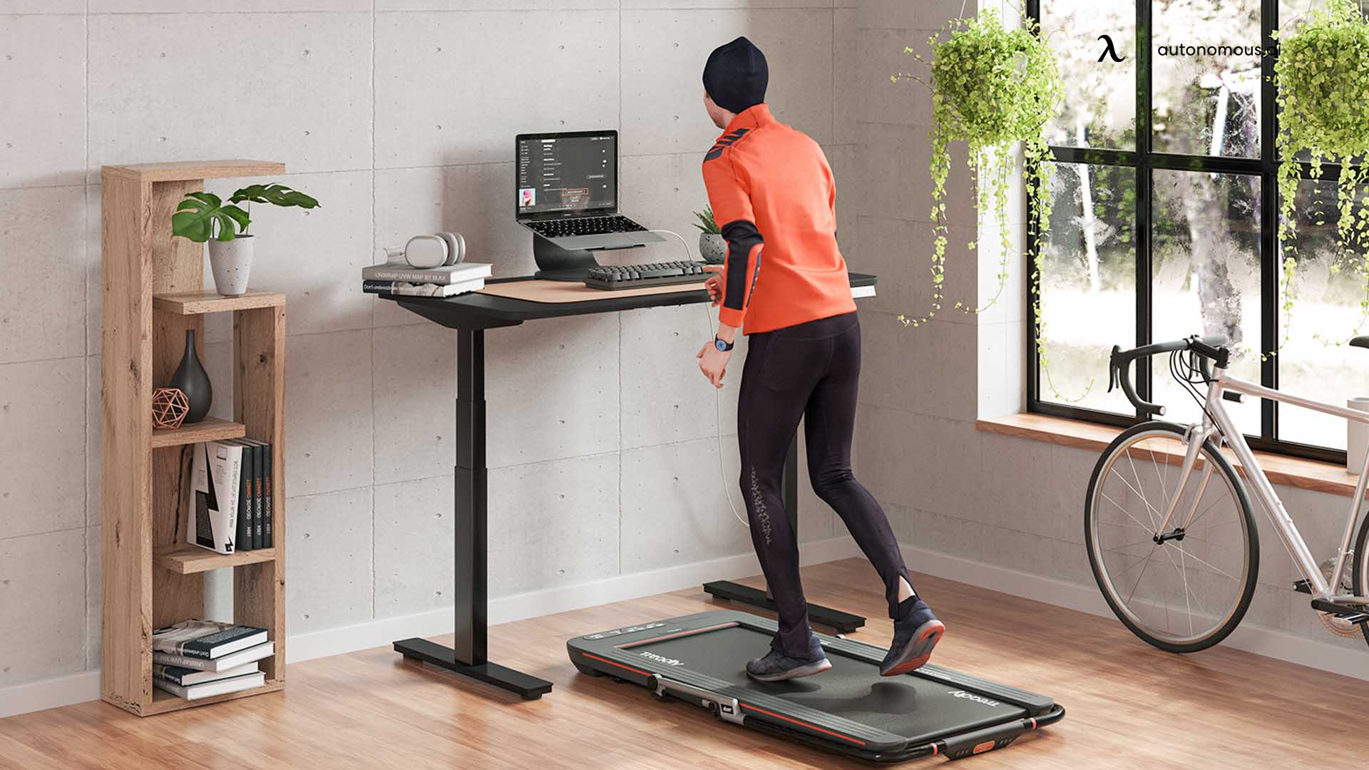 Walking on a Treadmill office abs workout