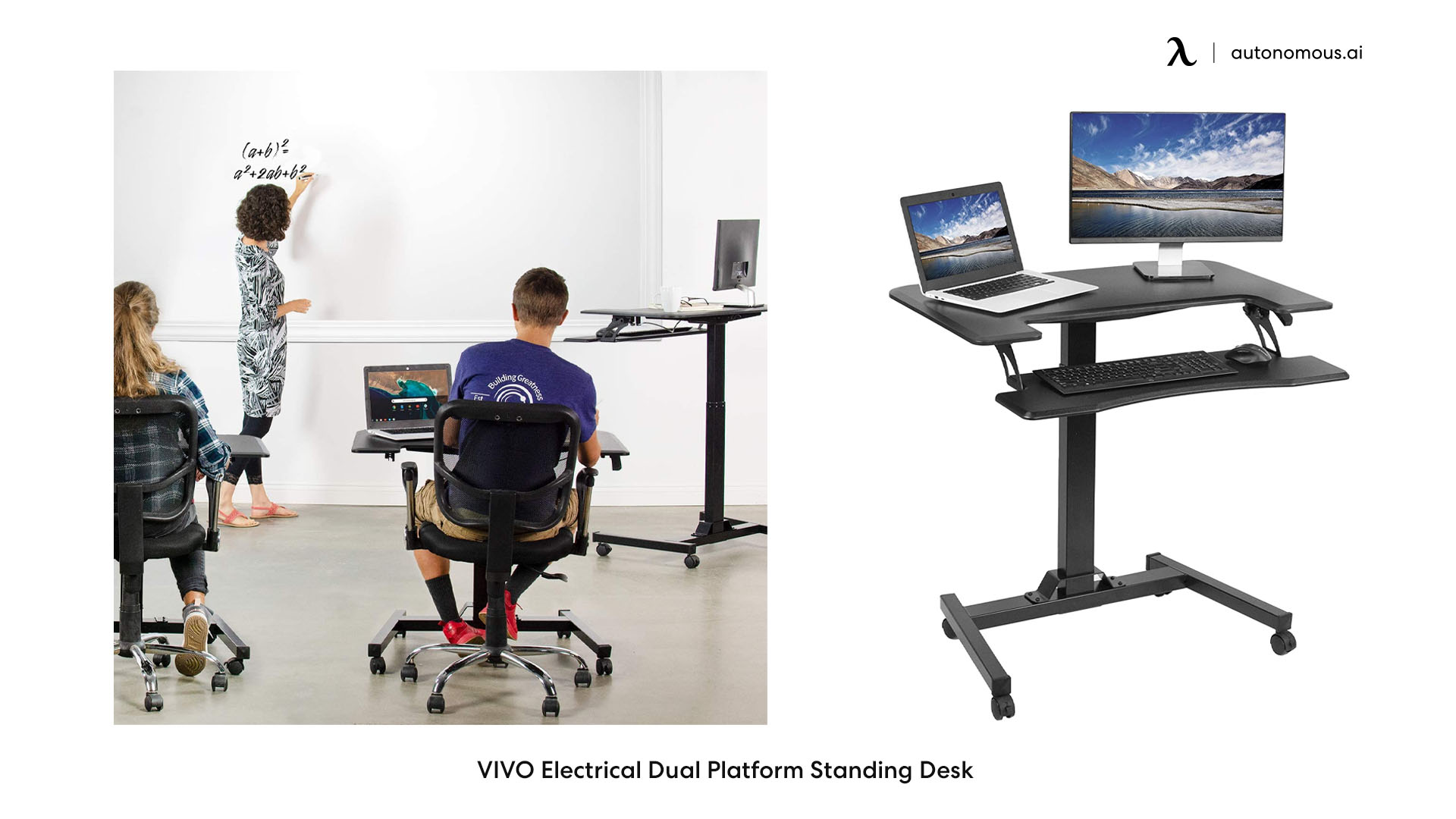 VIVO Electrical Dual Platform Standing Desk