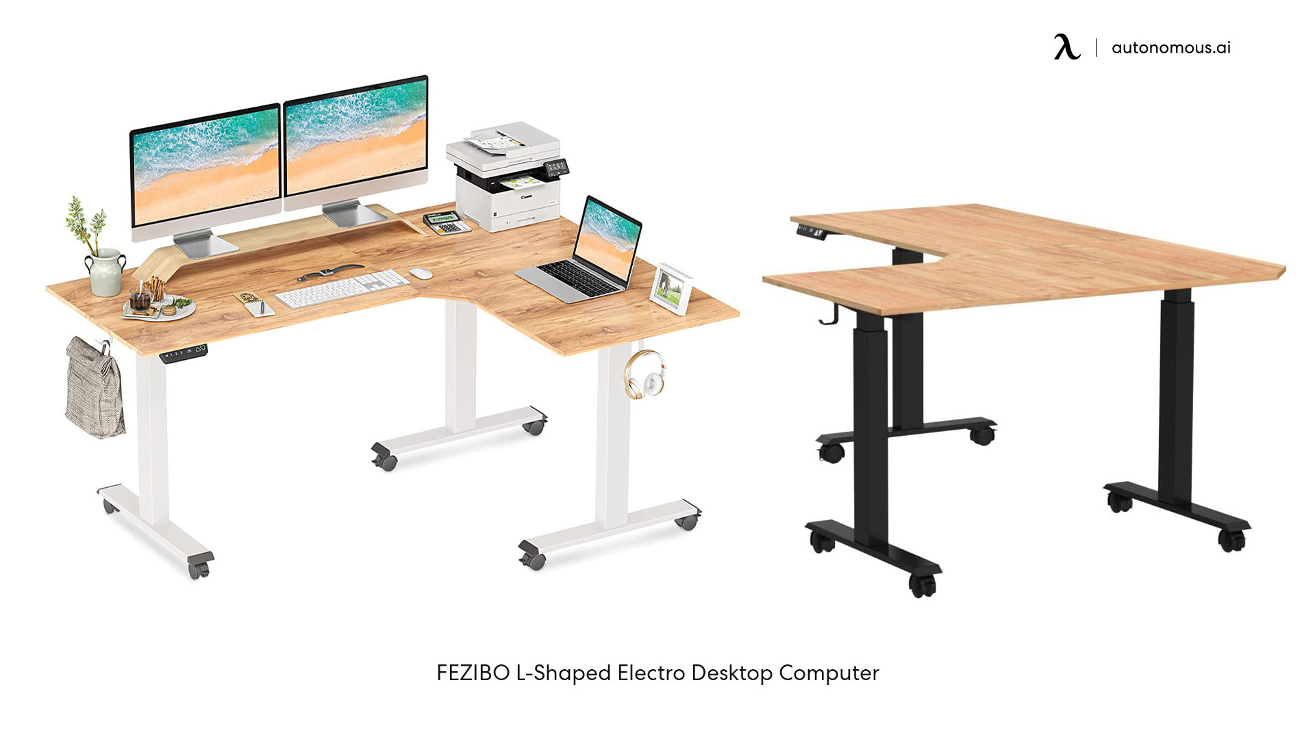 Fezibo industrial style l shaped desk