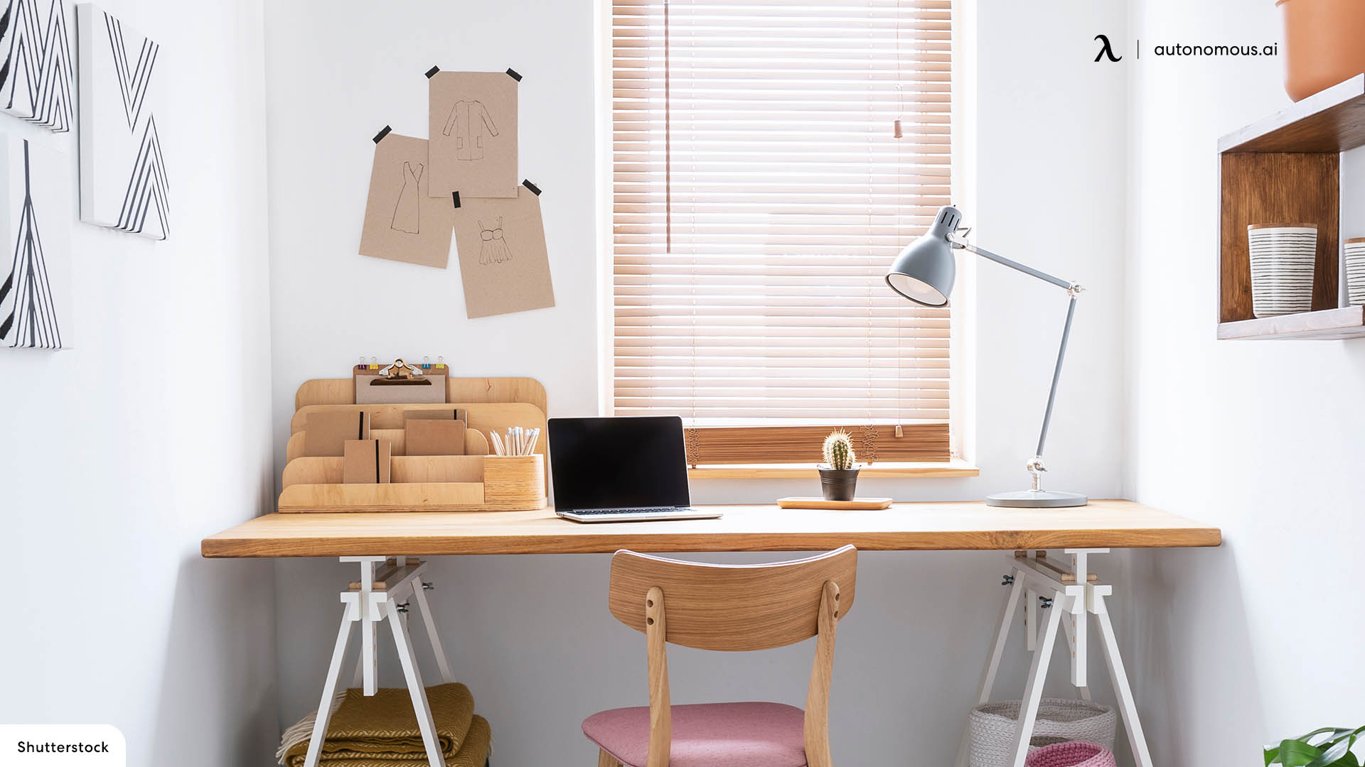 desk in front of window