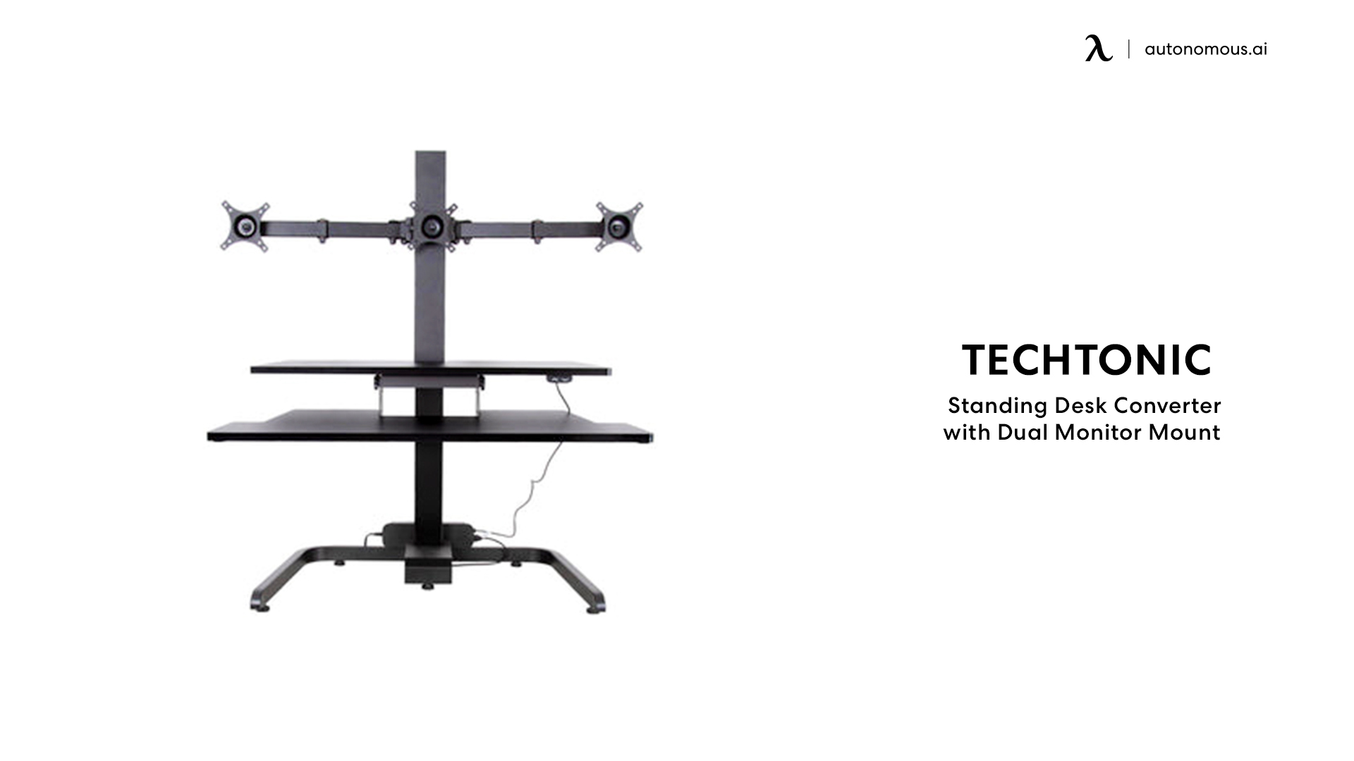 Techtonic Standing Desk Converter with Dual Monitor Mount