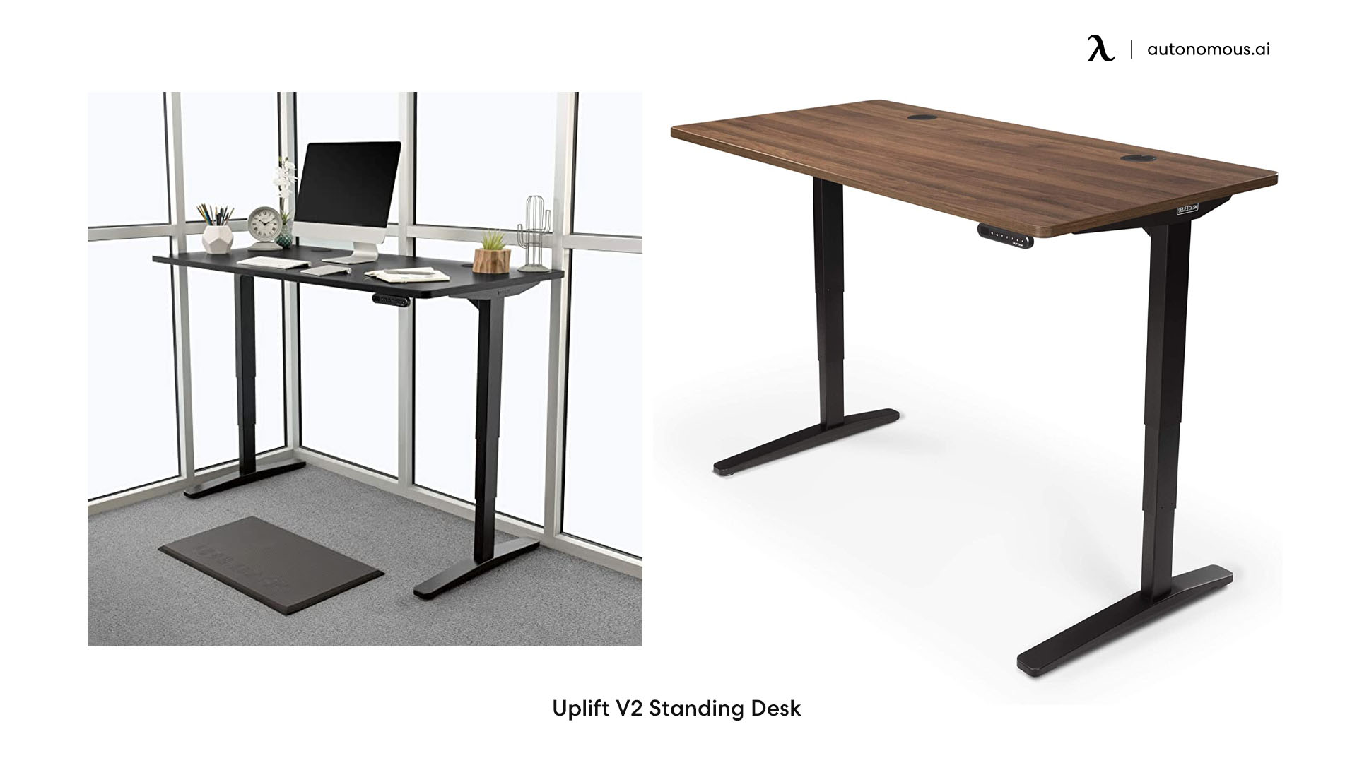 Uplift V2 dark wood desk