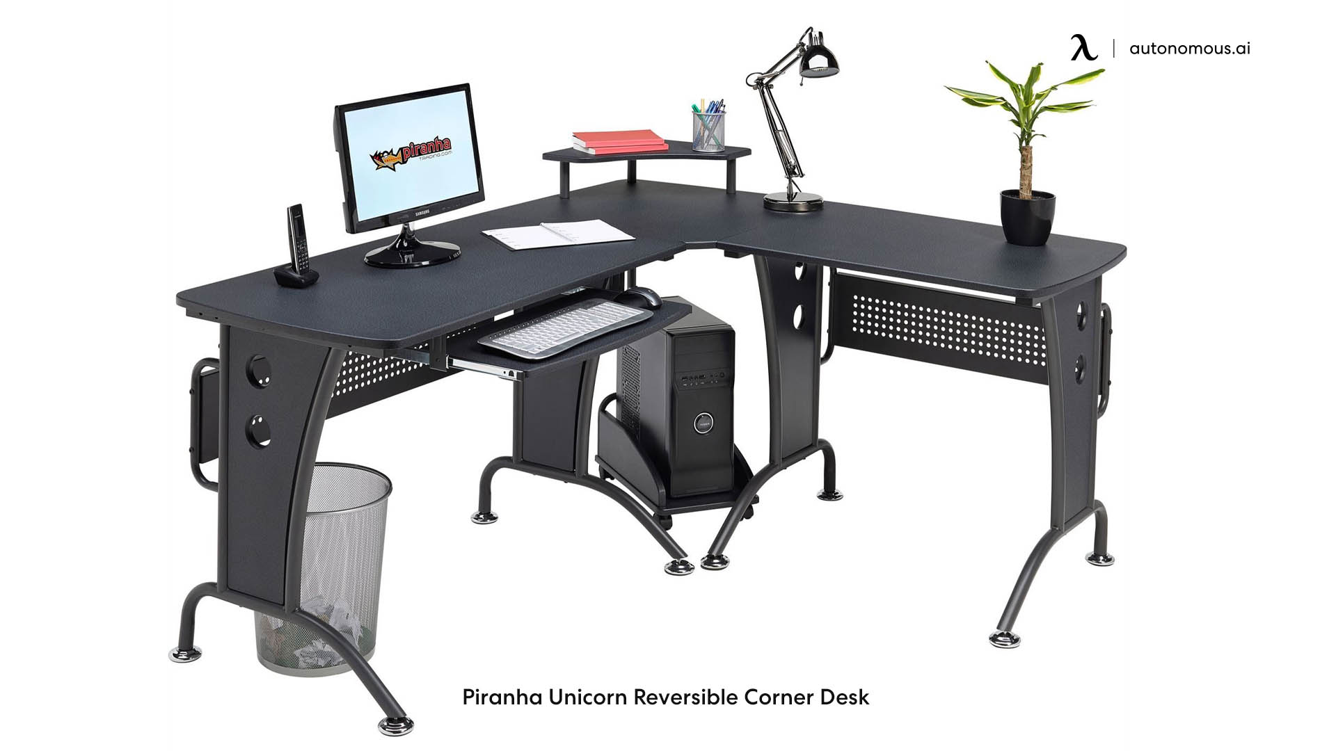 Piranha Unicorn Reversible dark wood desk