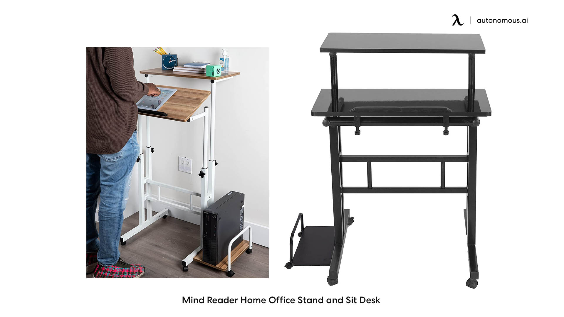 Mind Reader Home Office Stand and Sit Desk
