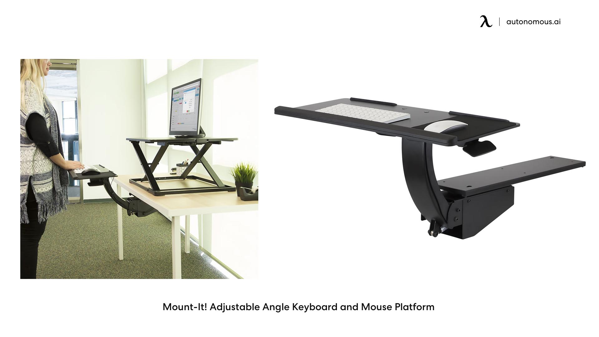 Mount-It! Adjustable Angle Keyboard and Mouse Platform