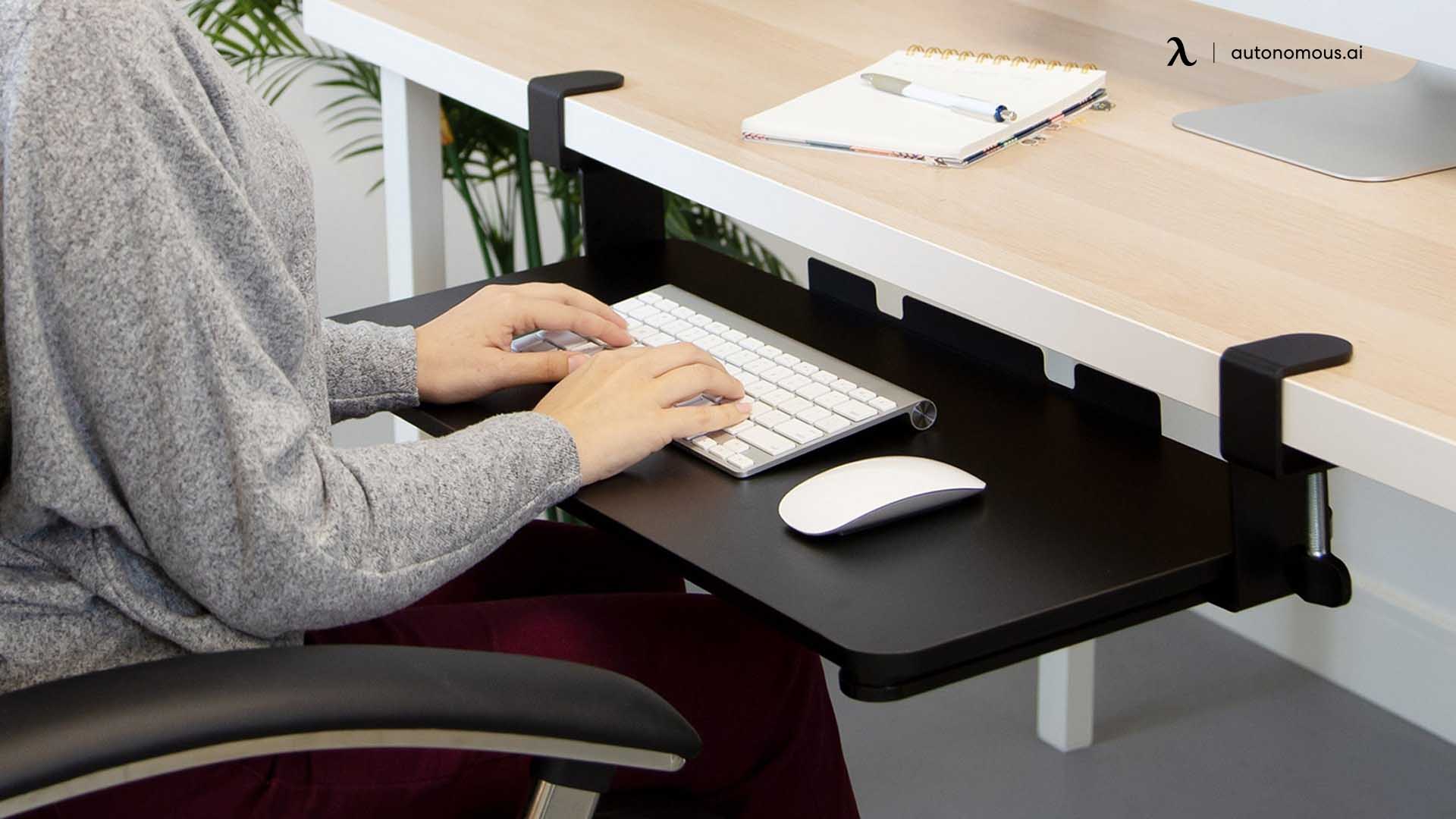 Mount-It! Clamp-on Adjustable Keyboard and Mouse Tray