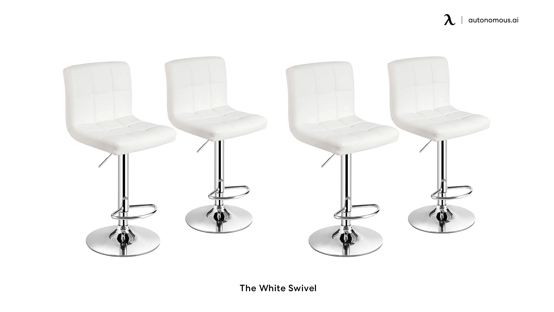 The White Swivel ergonomic stool chair