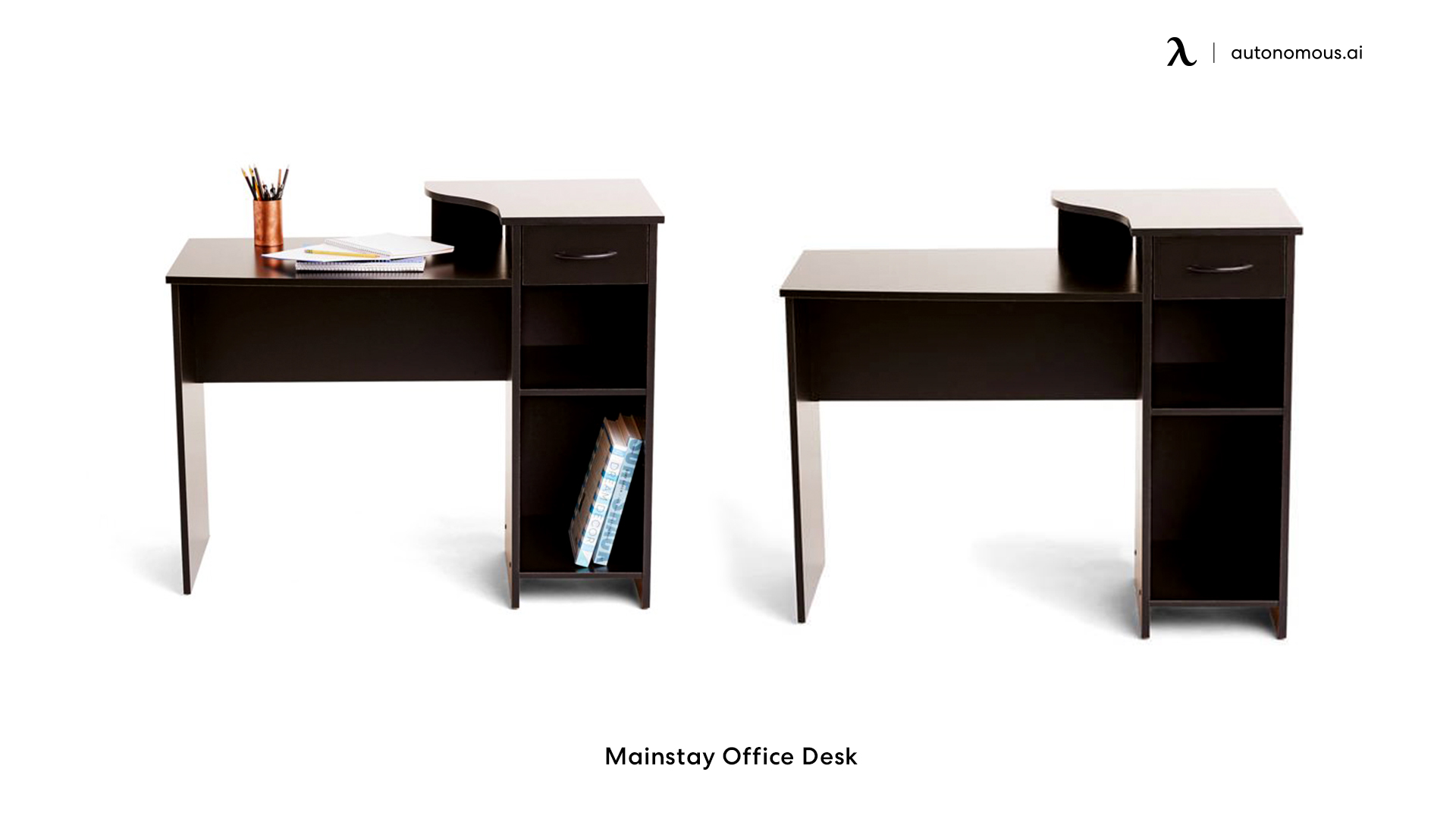Mainstay black computer desk with storage