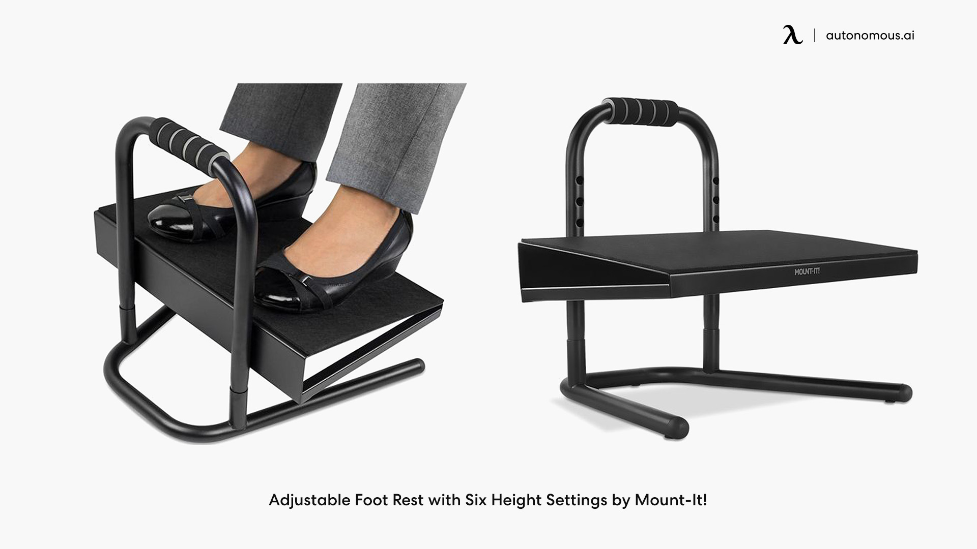 Mount-It Adjustable Foot Rest Under Desk: 6 Height Settings