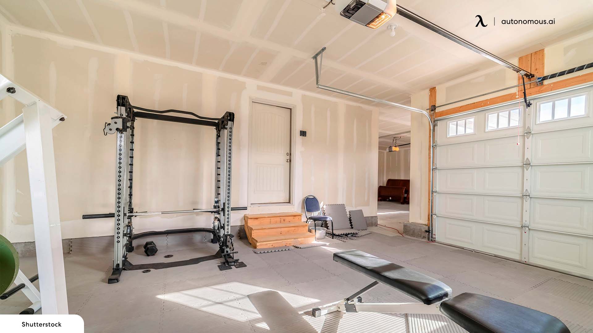 A Two-Car Combo garage gym ideas