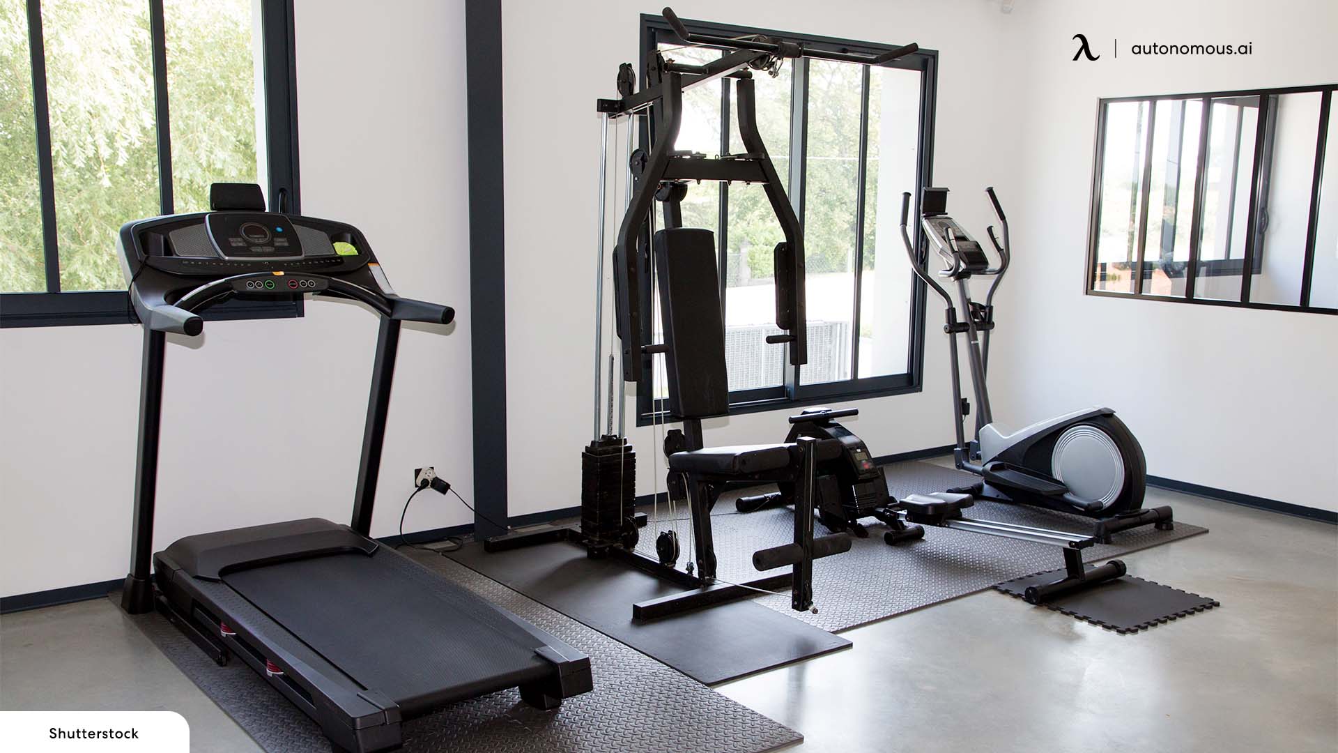 Home gym in online garage ideas