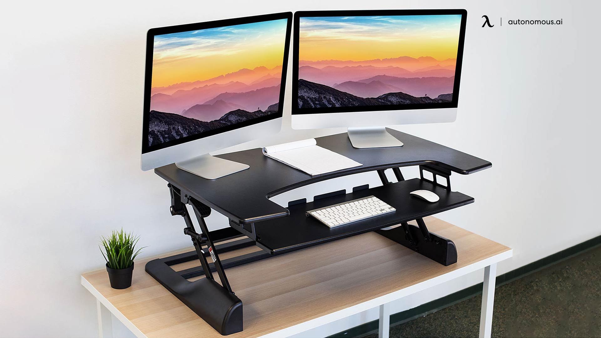 Extra Wide Height-adjustable Standing Desk Converter