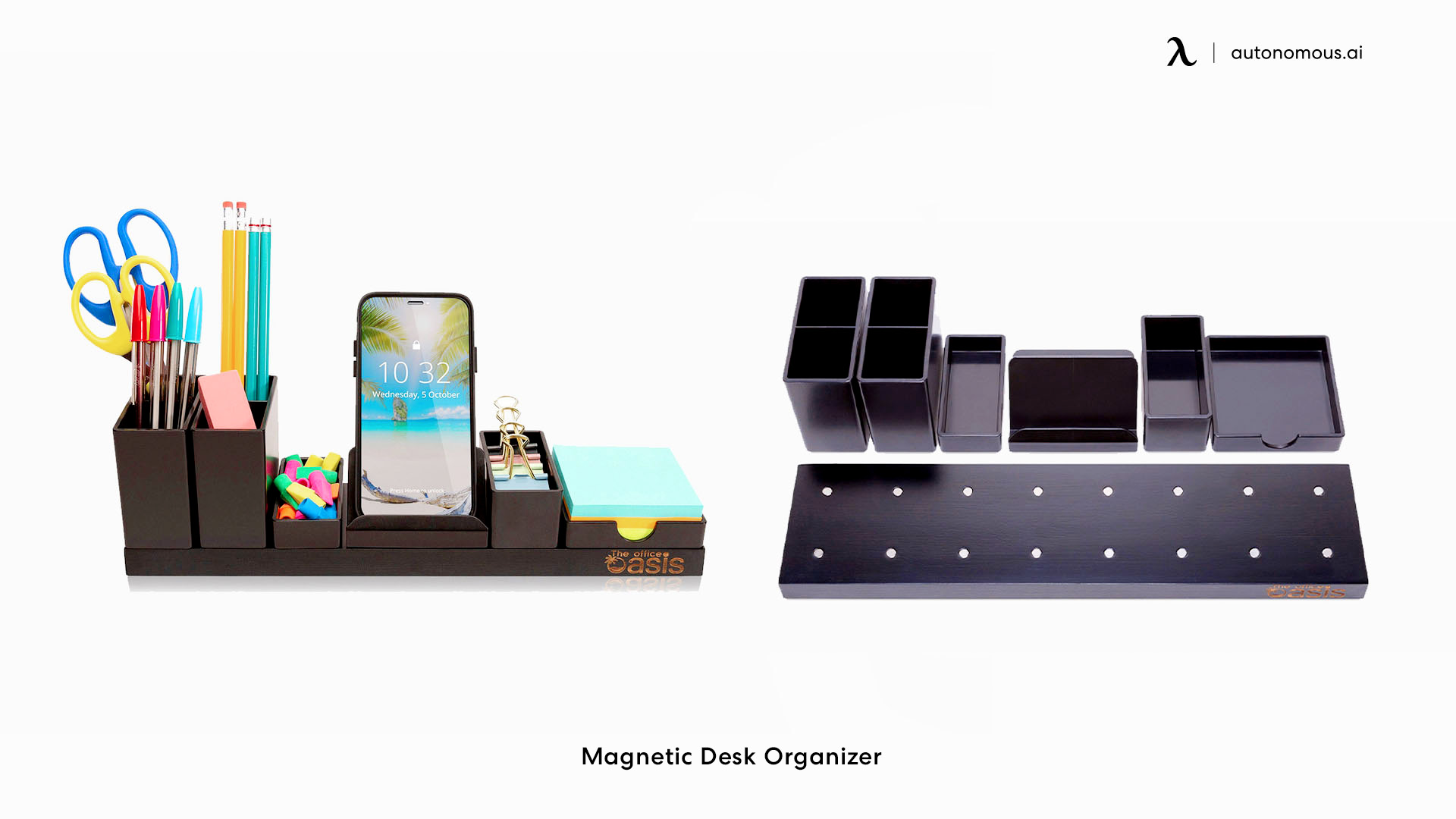 magnetic desk organizer in work from home setup