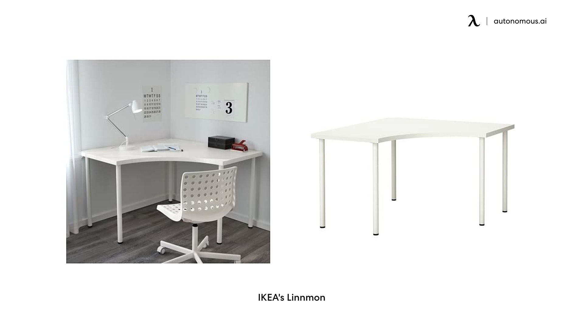 IKEA's Linnmon black and white l shaped desk