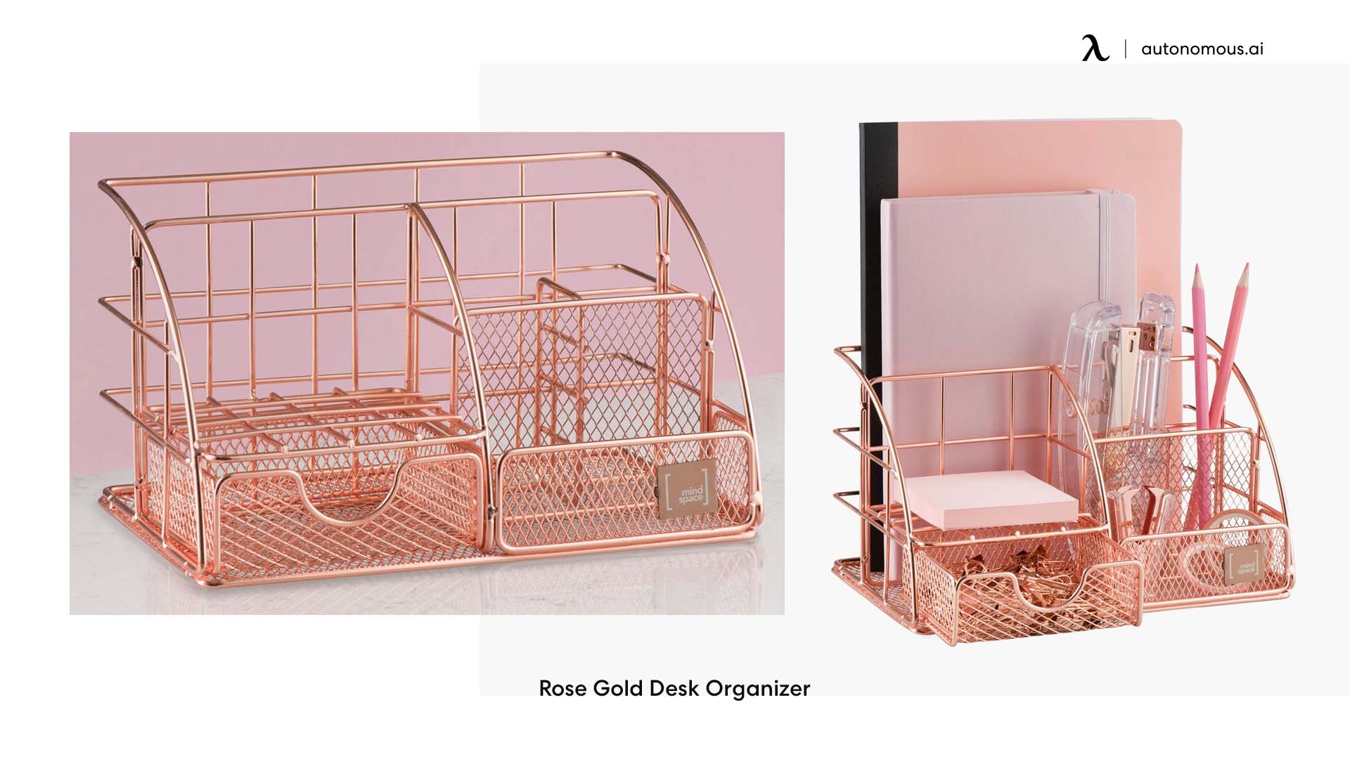 Rose Gold Desk Organizer