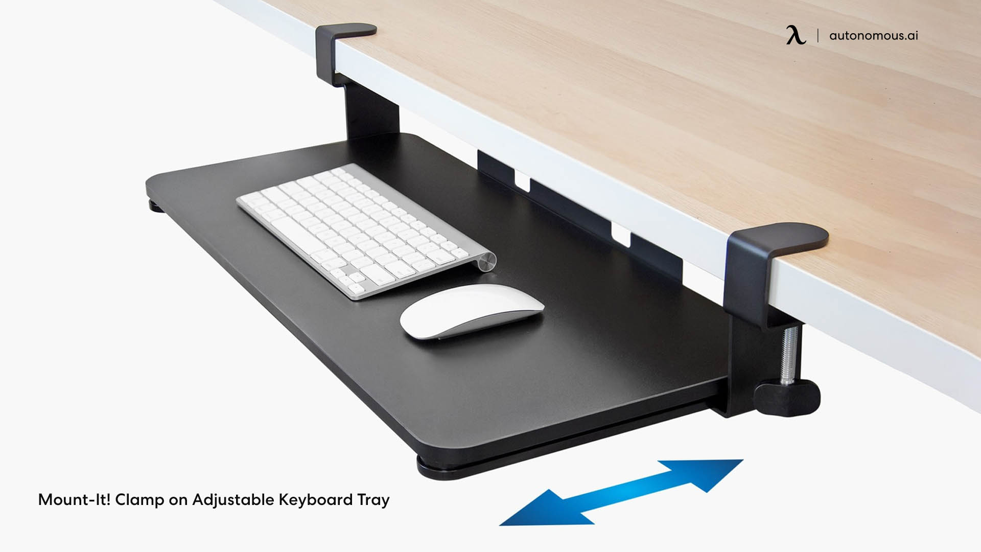 Mount-It! Clamp on adjustable keyboard mouse tray