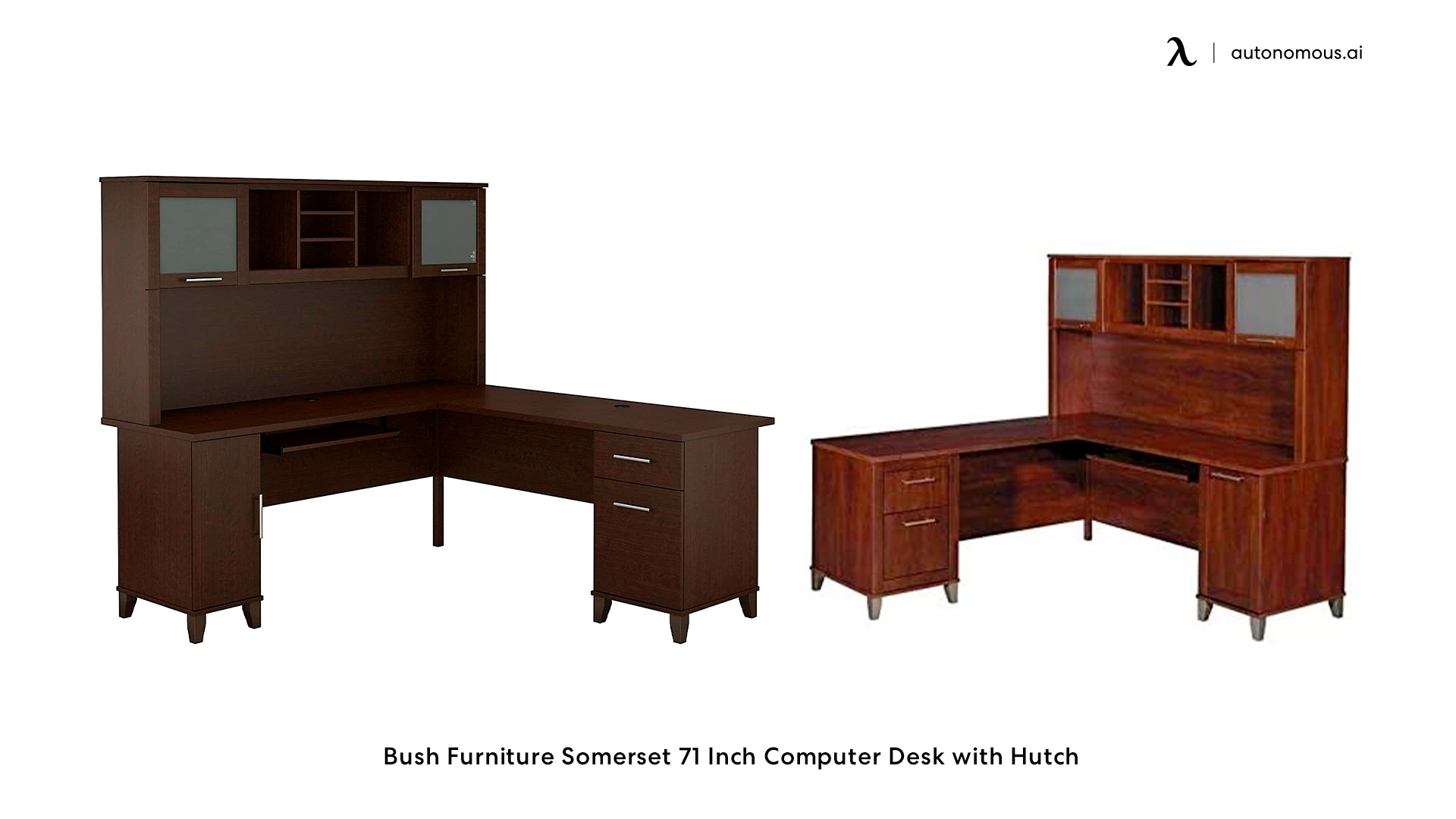Bush Furniture Somerset 71 Inch Computer Desk with Hutch