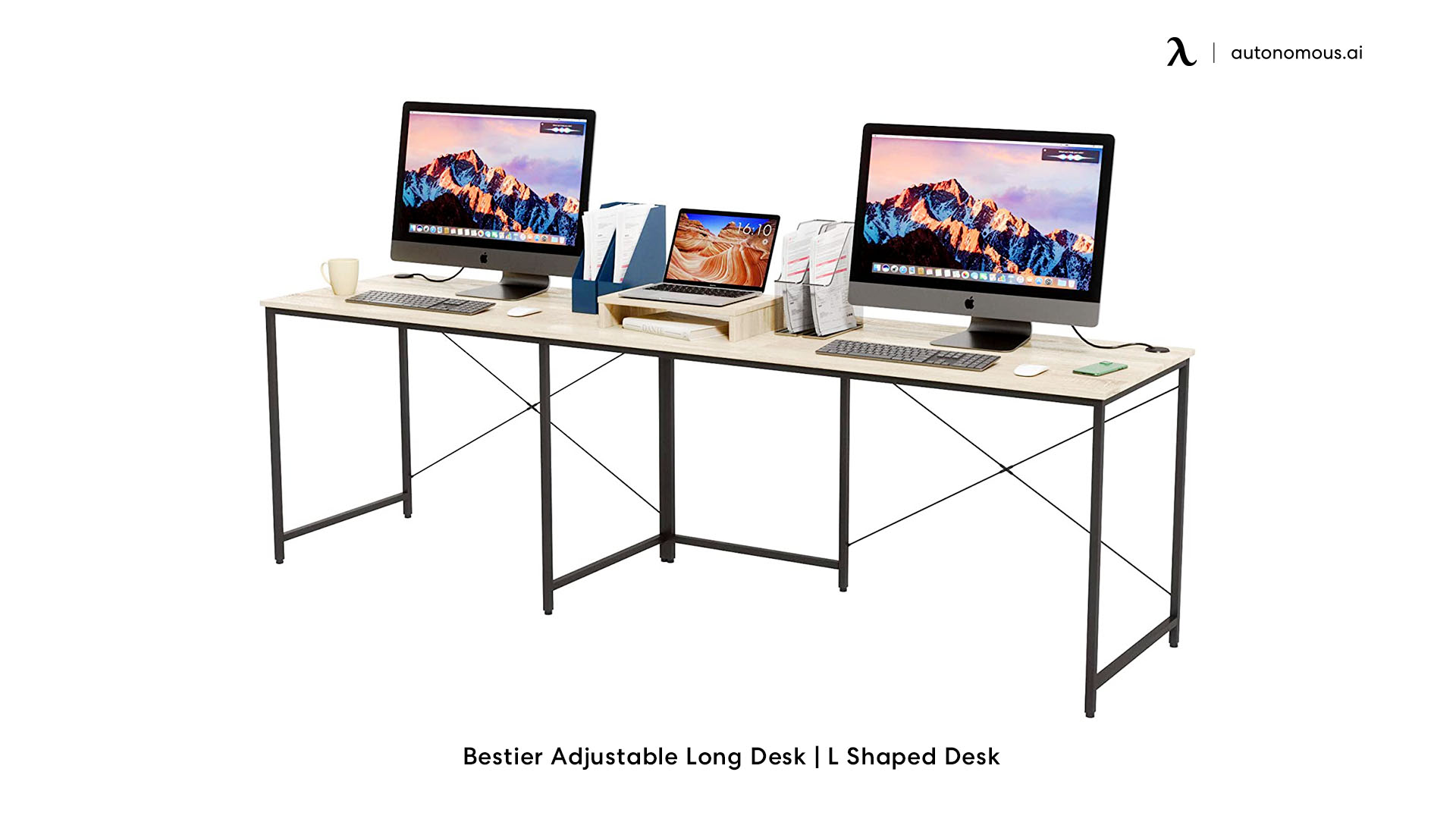 Bestier Adjustable Long Desk/ L-Shaped Desk