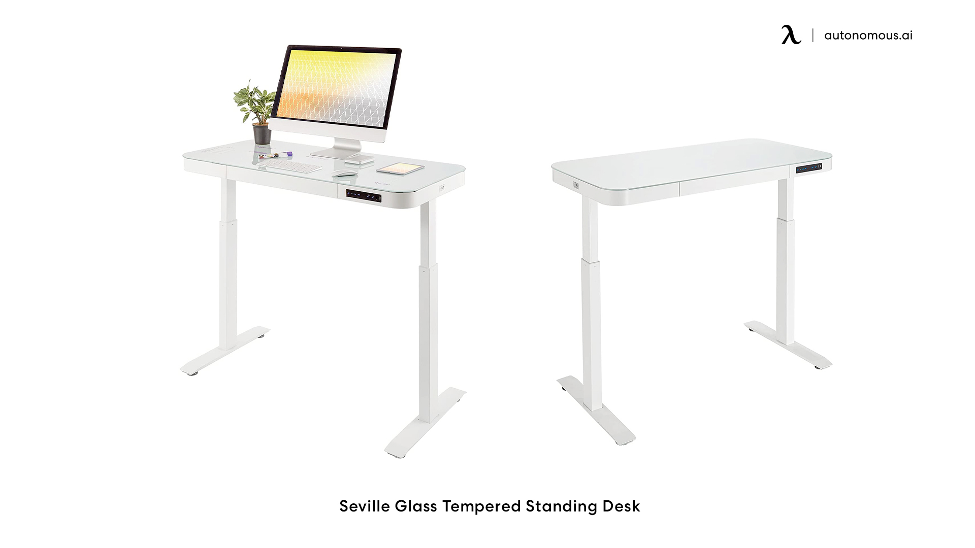AirLift Tempered Glass Desk from Seville Classics