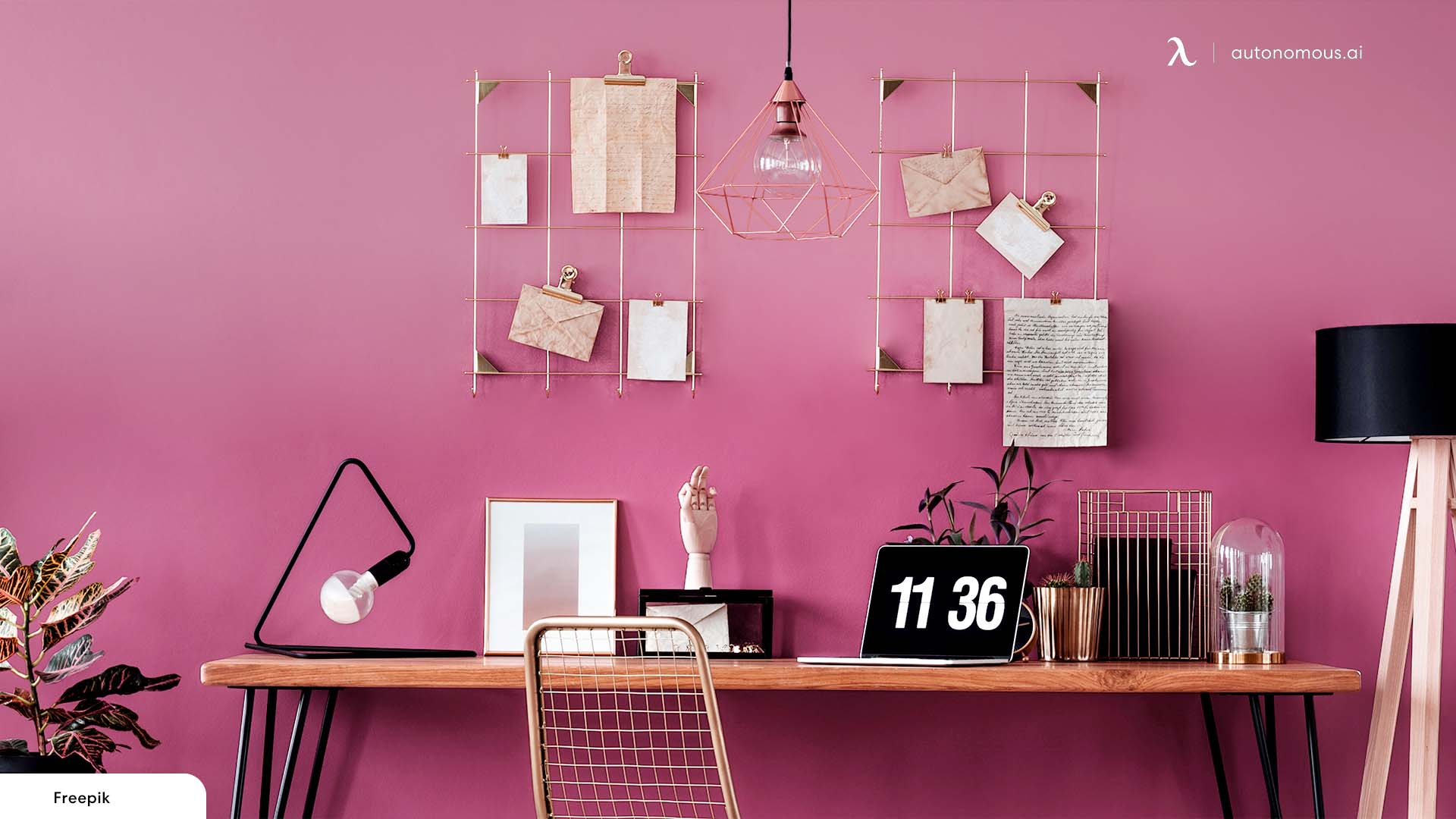 Walls pink office decor