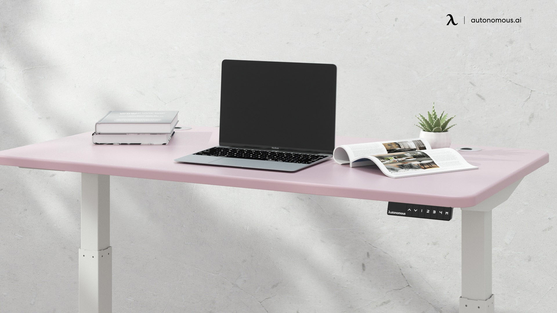 Desk in pink office decor