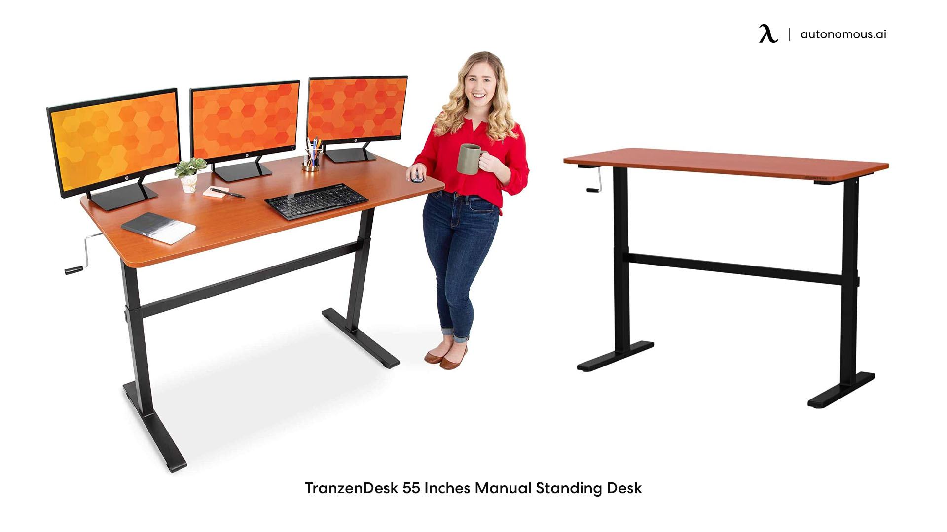 TranzenDesk 55 Inches Manual Standing Desk