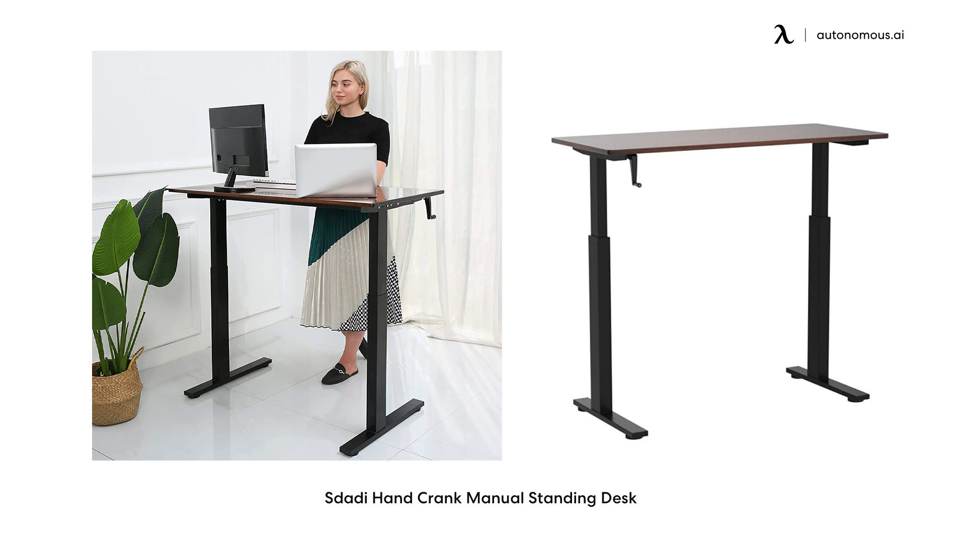 Sdadi Hand Crank Manual Standing Desk
