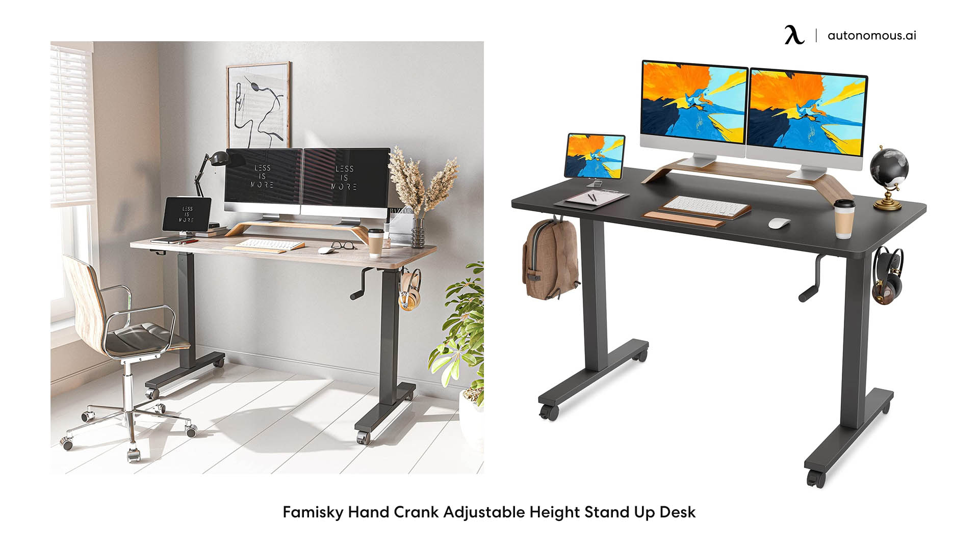Famisky Hand Crank Adjustable Height crank standing desk