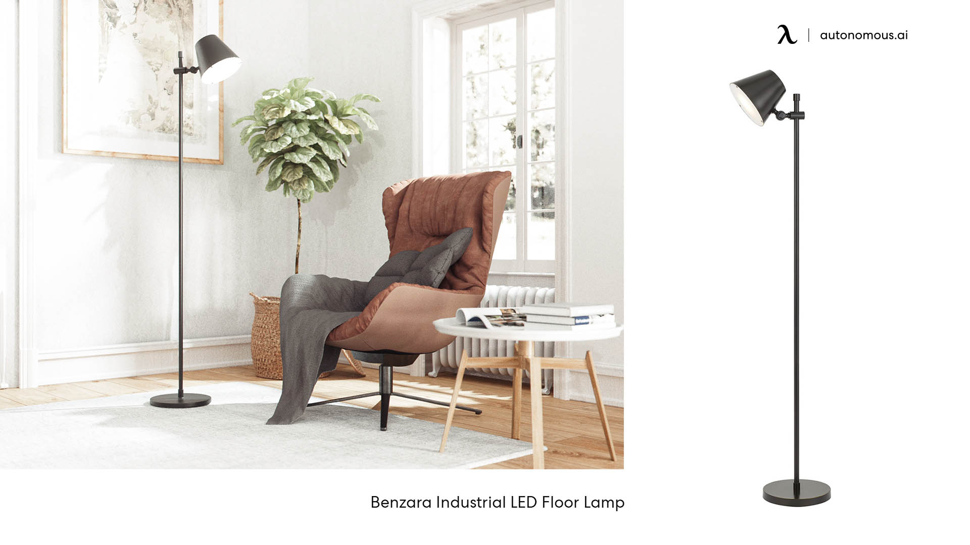 Benzara Industrial LED Floor Lamp
