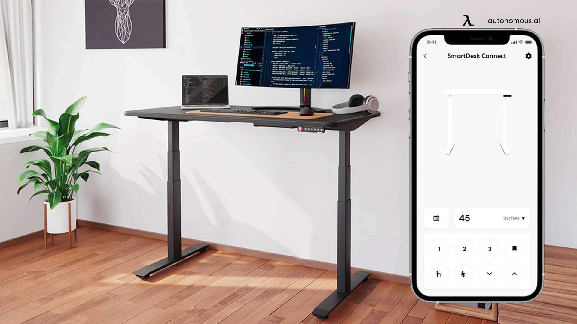 SmartDesk Connect black office desk