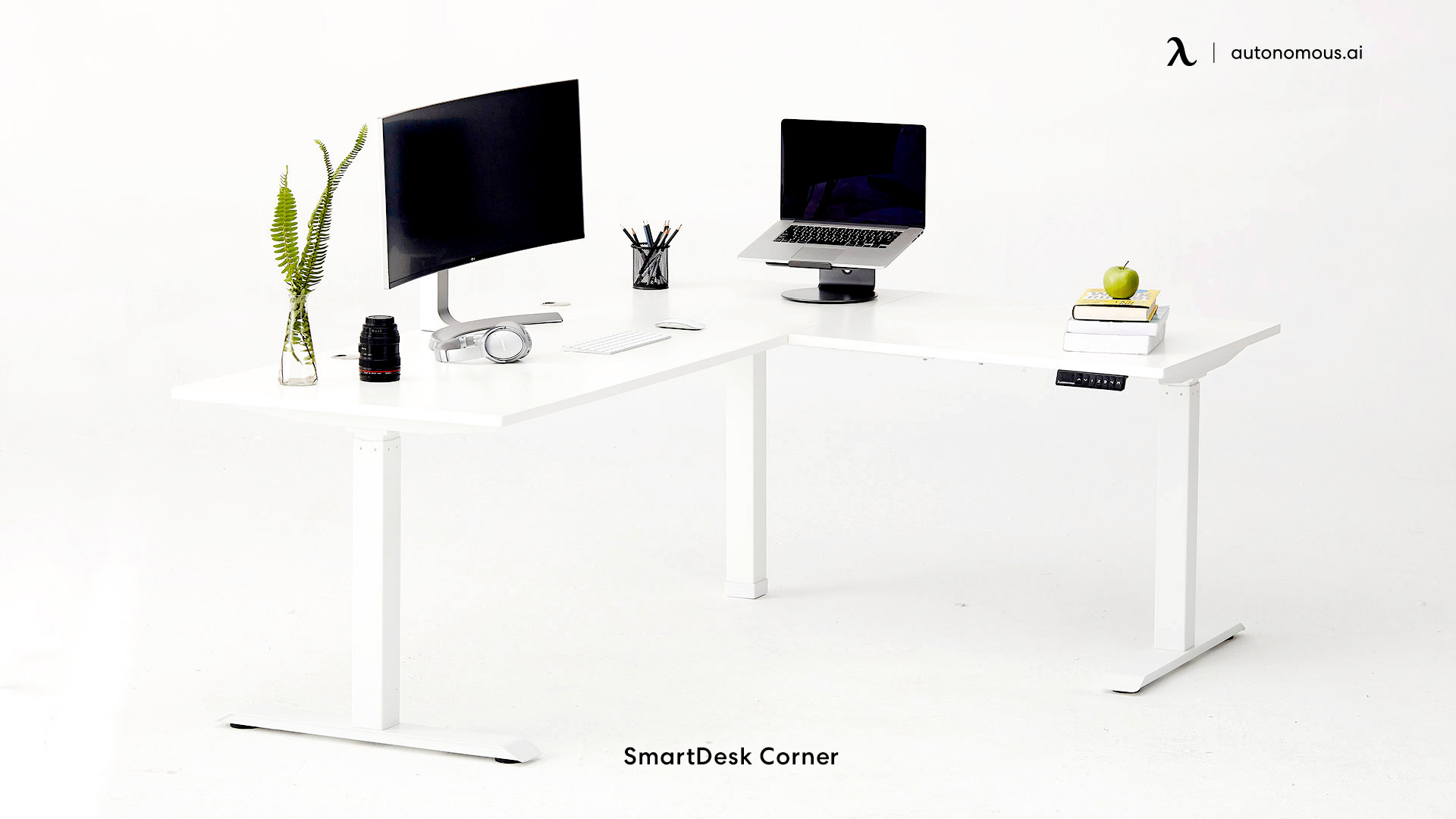 SmartDesk Corner small white corner desk
