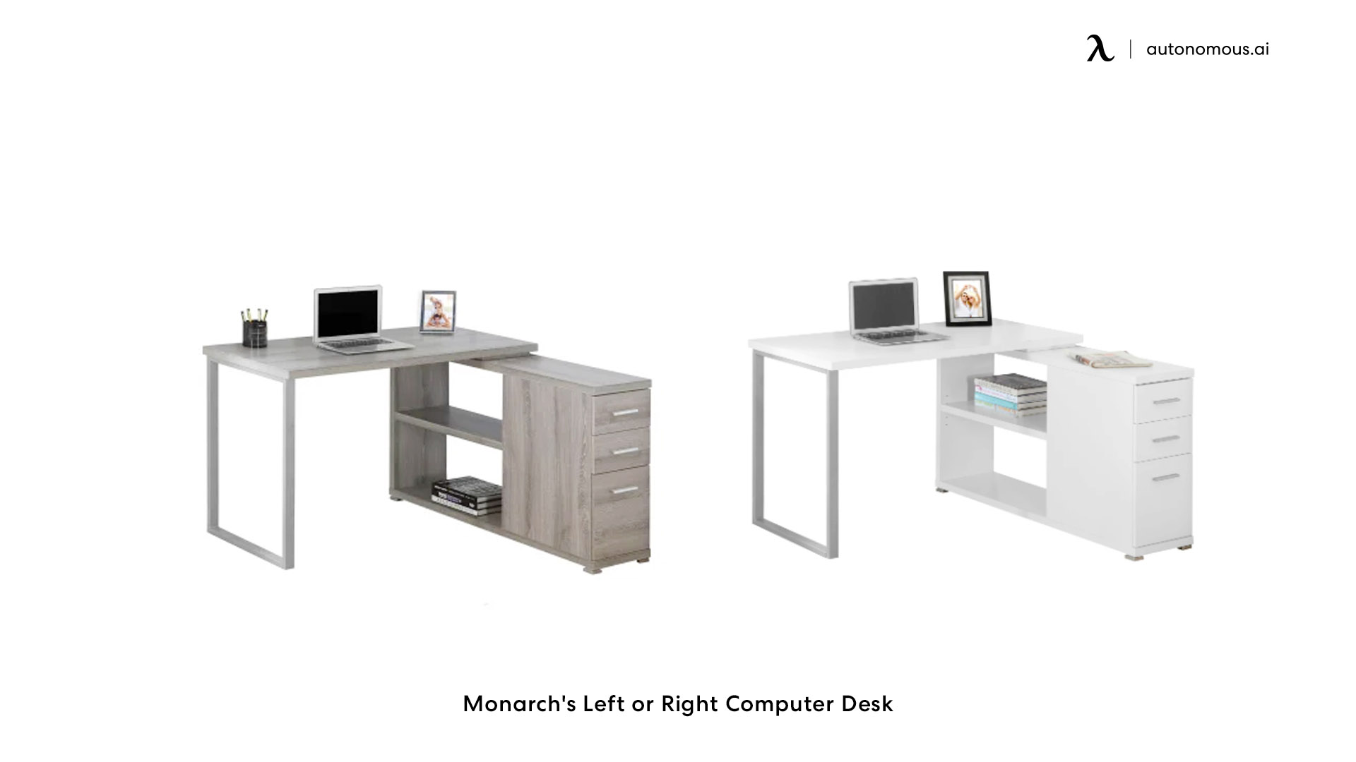 small white corner desk by Monarch Specialties
