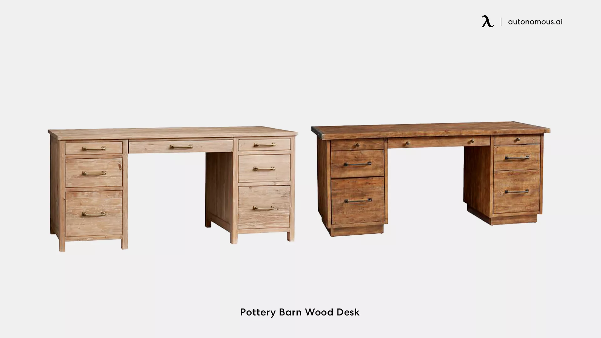 Pottery Barn light wood office desk