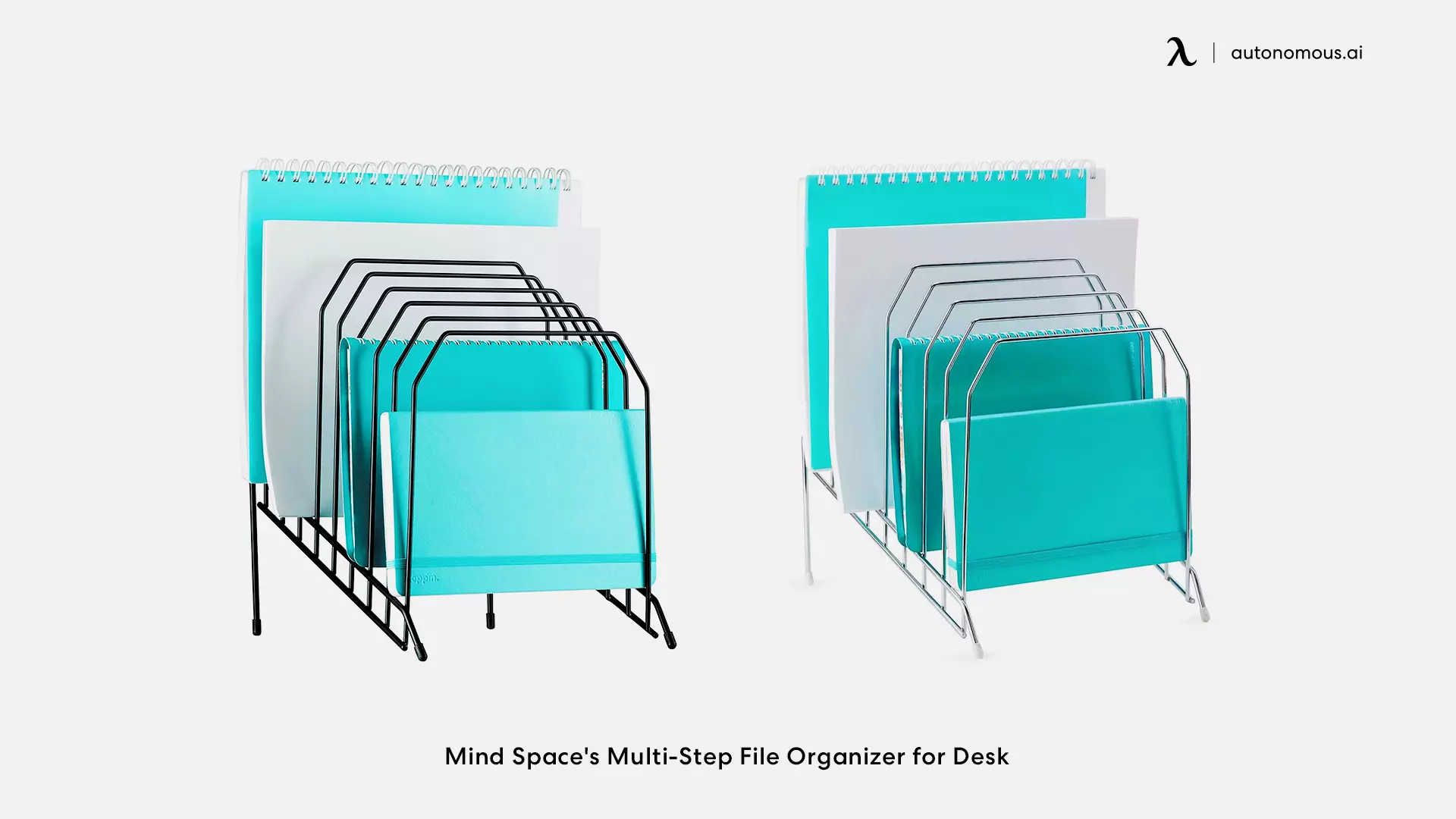Multi-Step File Organizer for Desk in Black