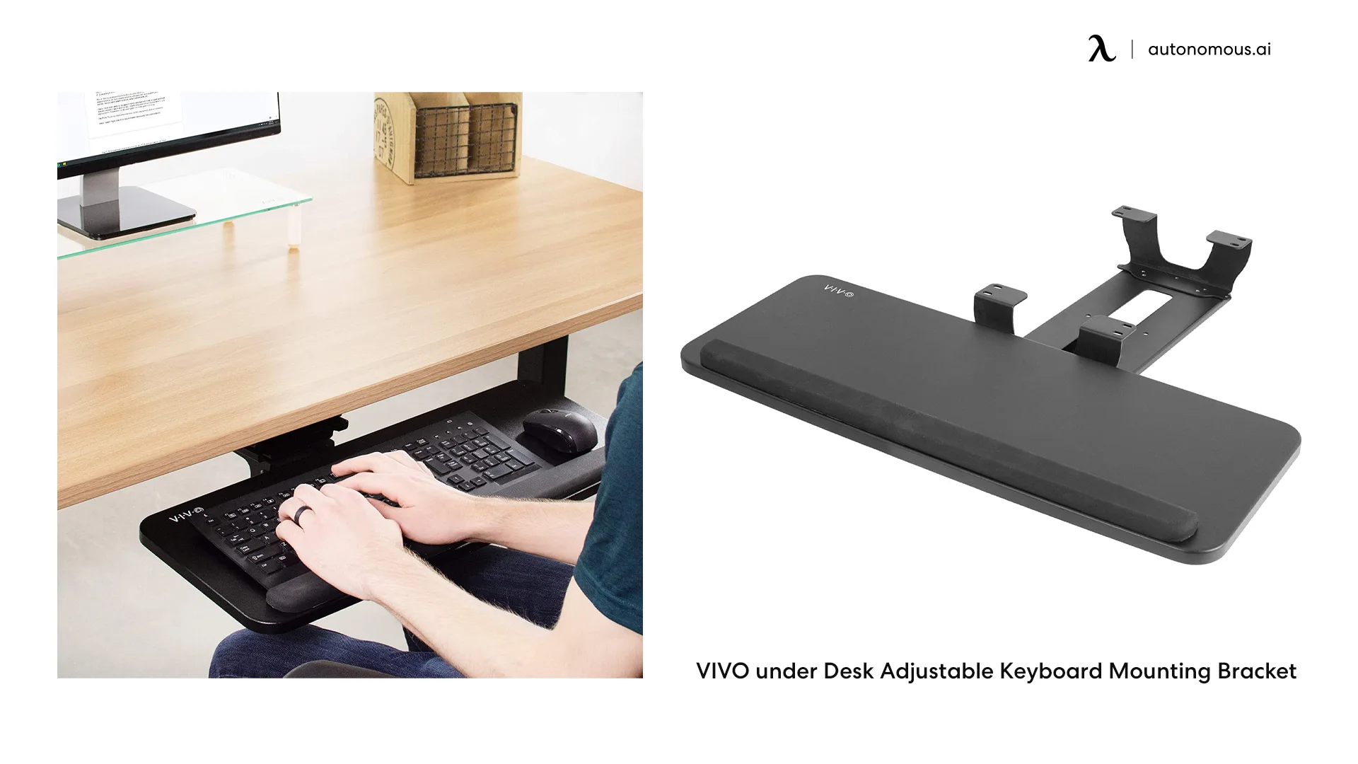 VIVO Under Desk Adjustable Keyboard Mounting Bracket
