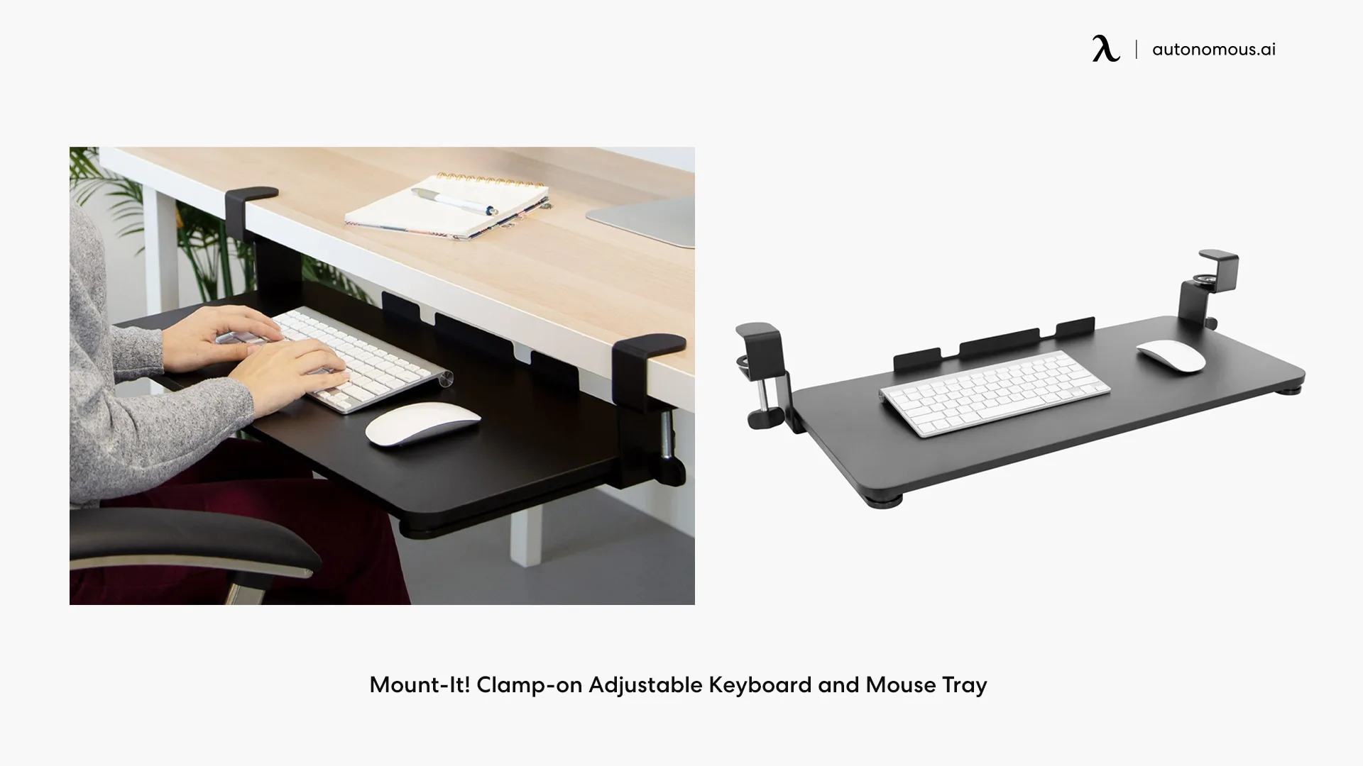 Mount-It! Clamp-on Adjustable Keyboard and Mouse Tray