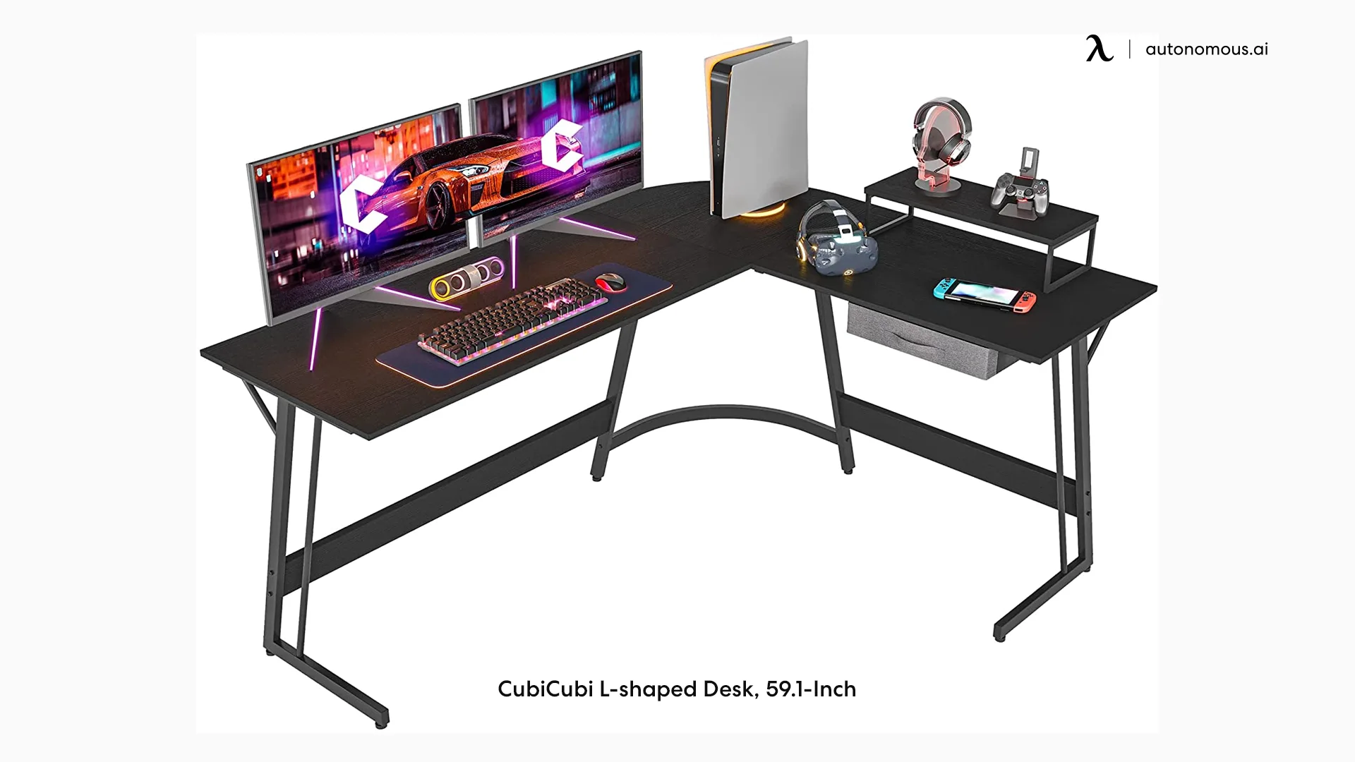CubiCubi L-shaped Desk, 59.1-Inch small L-shaped desk