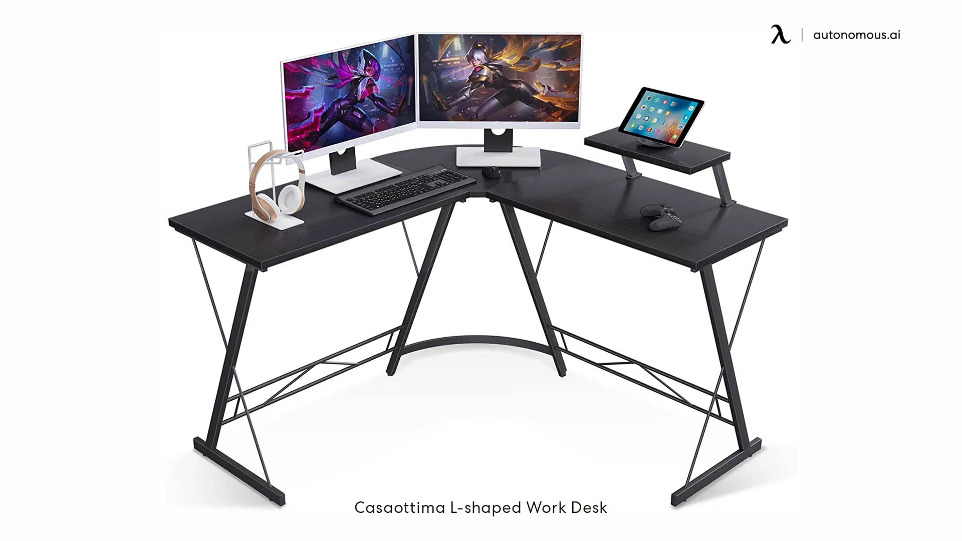 L-shaped Gaming Desk by Casaottima