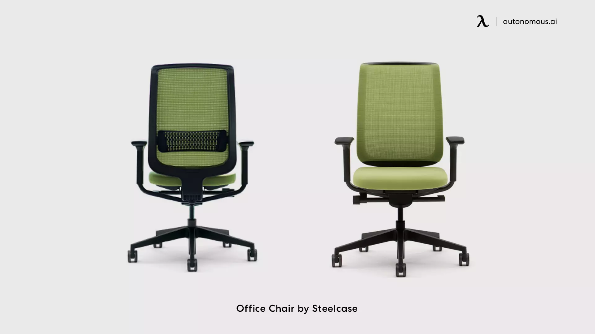 green office chair by Steelcase