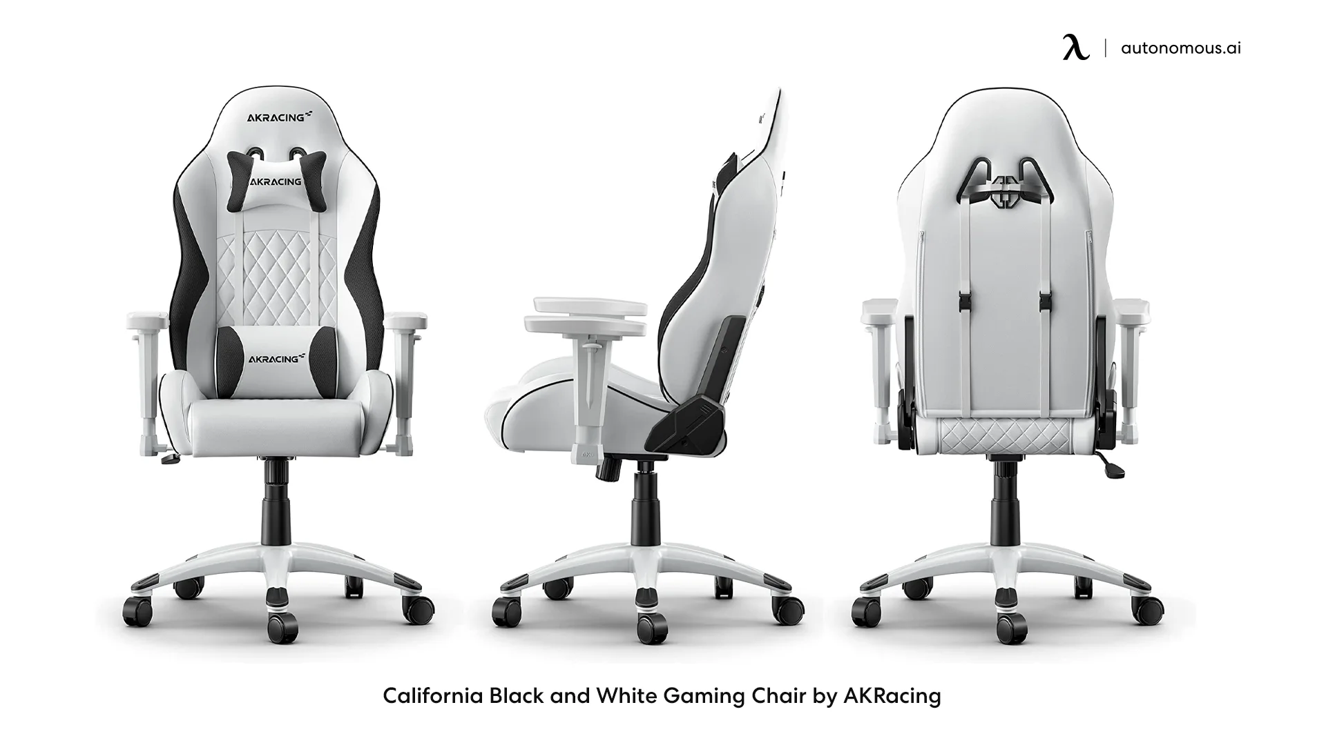 California Black and White Gaming Chair by AKRacing