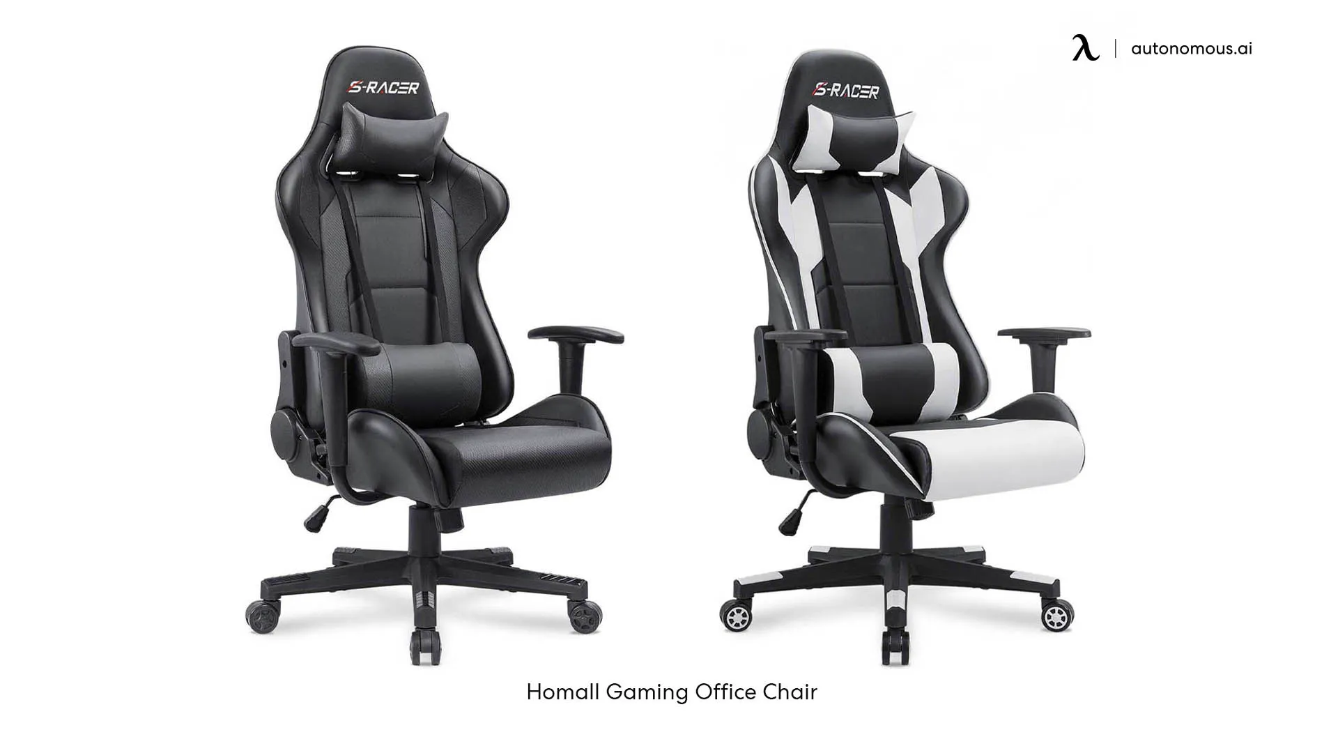 Homall Black and White Gaming Chair